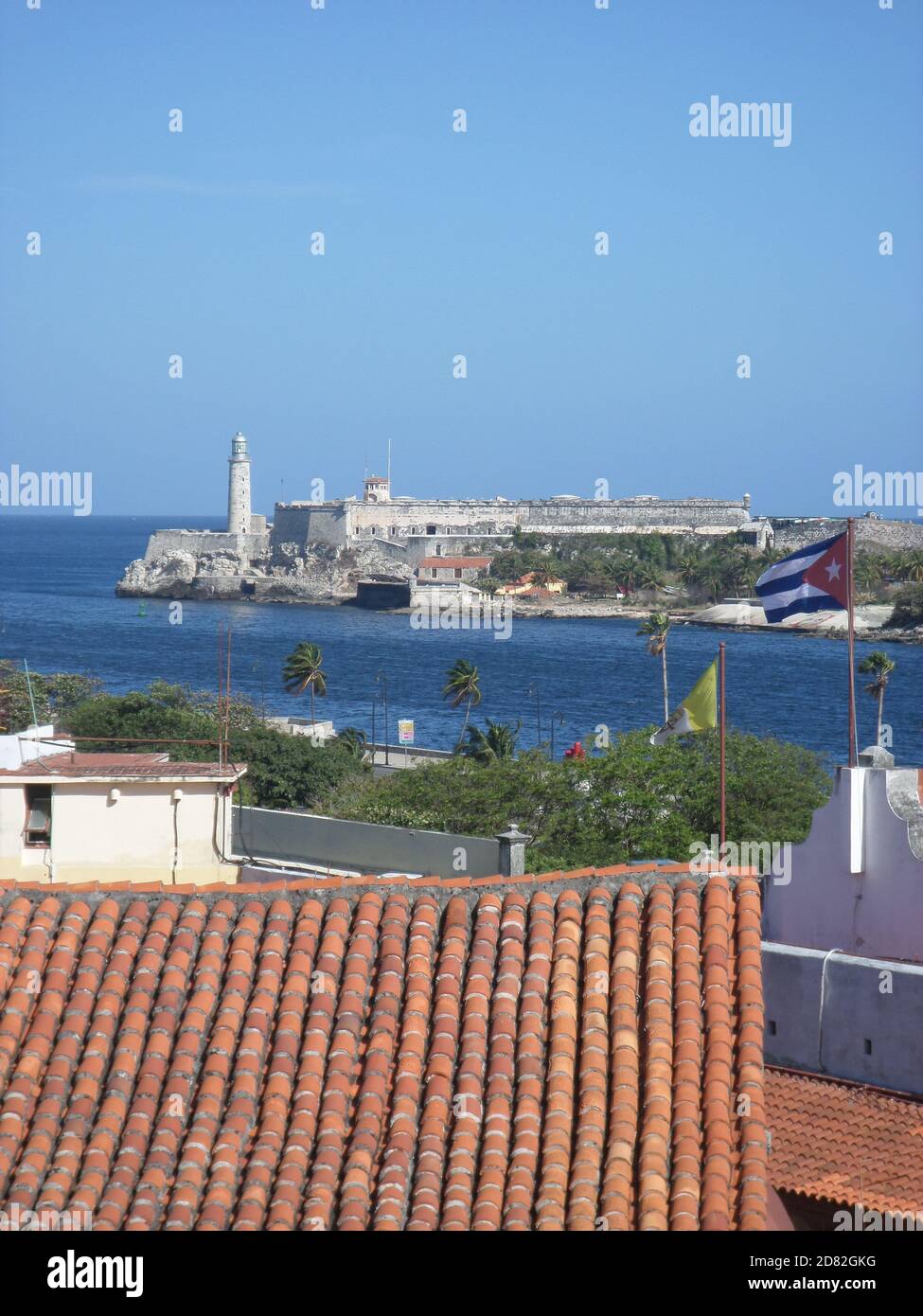 Port et drapeau de la Havane Banque D'Images