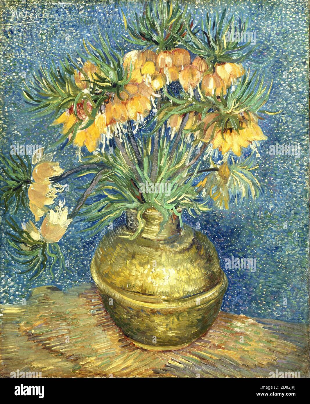 Titre: CROWN Imperial Fritillaries dans un vase en cuivre Créateur: Vincent van Gogh Date: 1886 Moyen: Huile sur toile Dimensions: 73 x 60.5 cm emplacement: Musée d'Orsay, Paris Banque D'Images