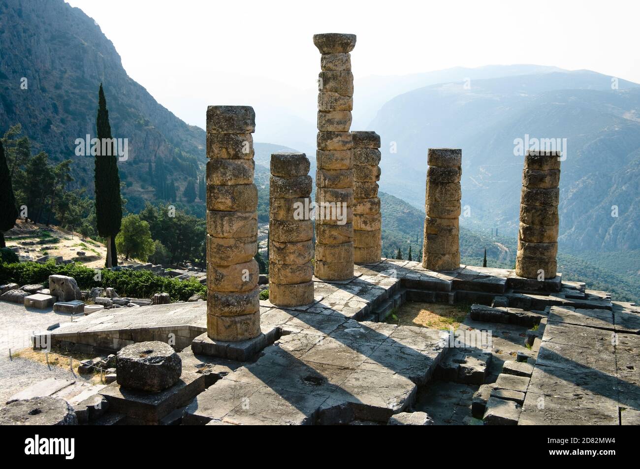 temple d'Apollon à oracle Delphi, Grèce Banque D'Images