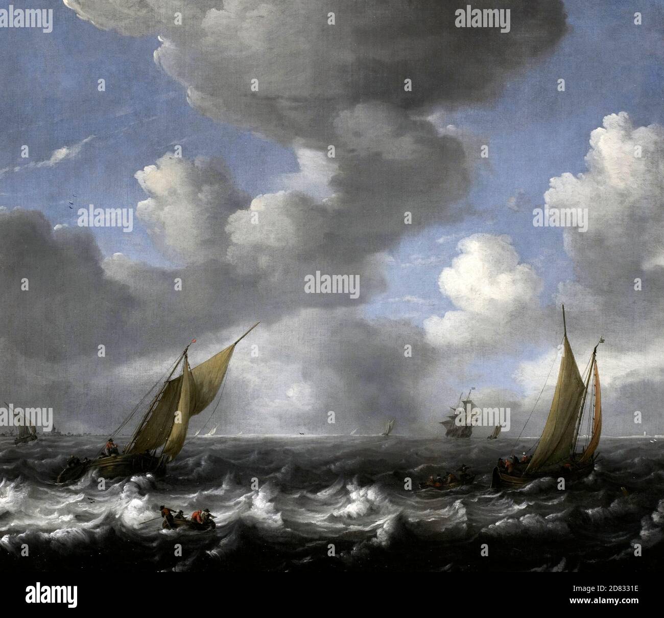 Paysages et bateaux de pêche - Ludolf Bakhuizen, 1708 Banque D'Images