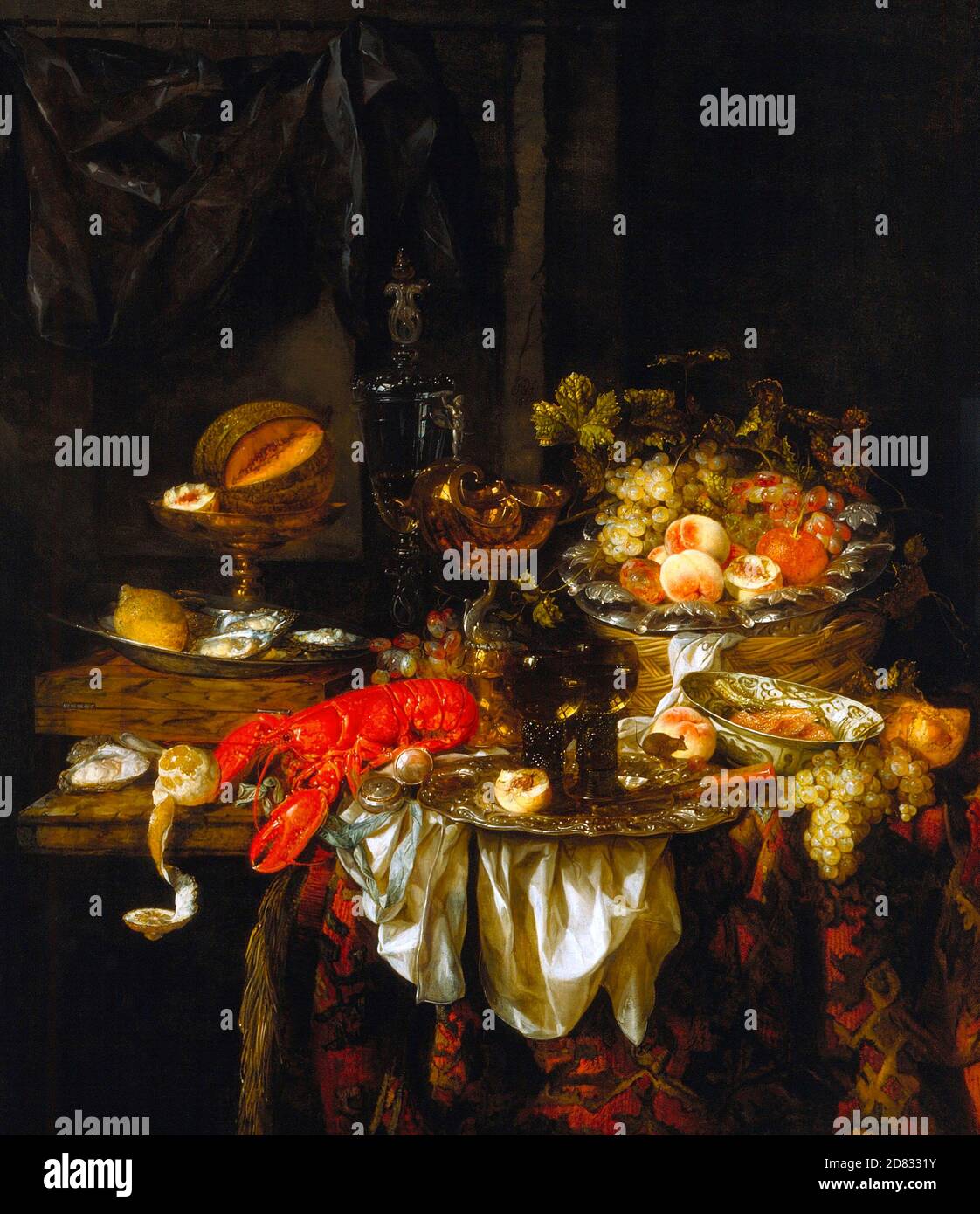 Banquet encore vie - Abraham van Beyeren, 1667 Banque D'Images
