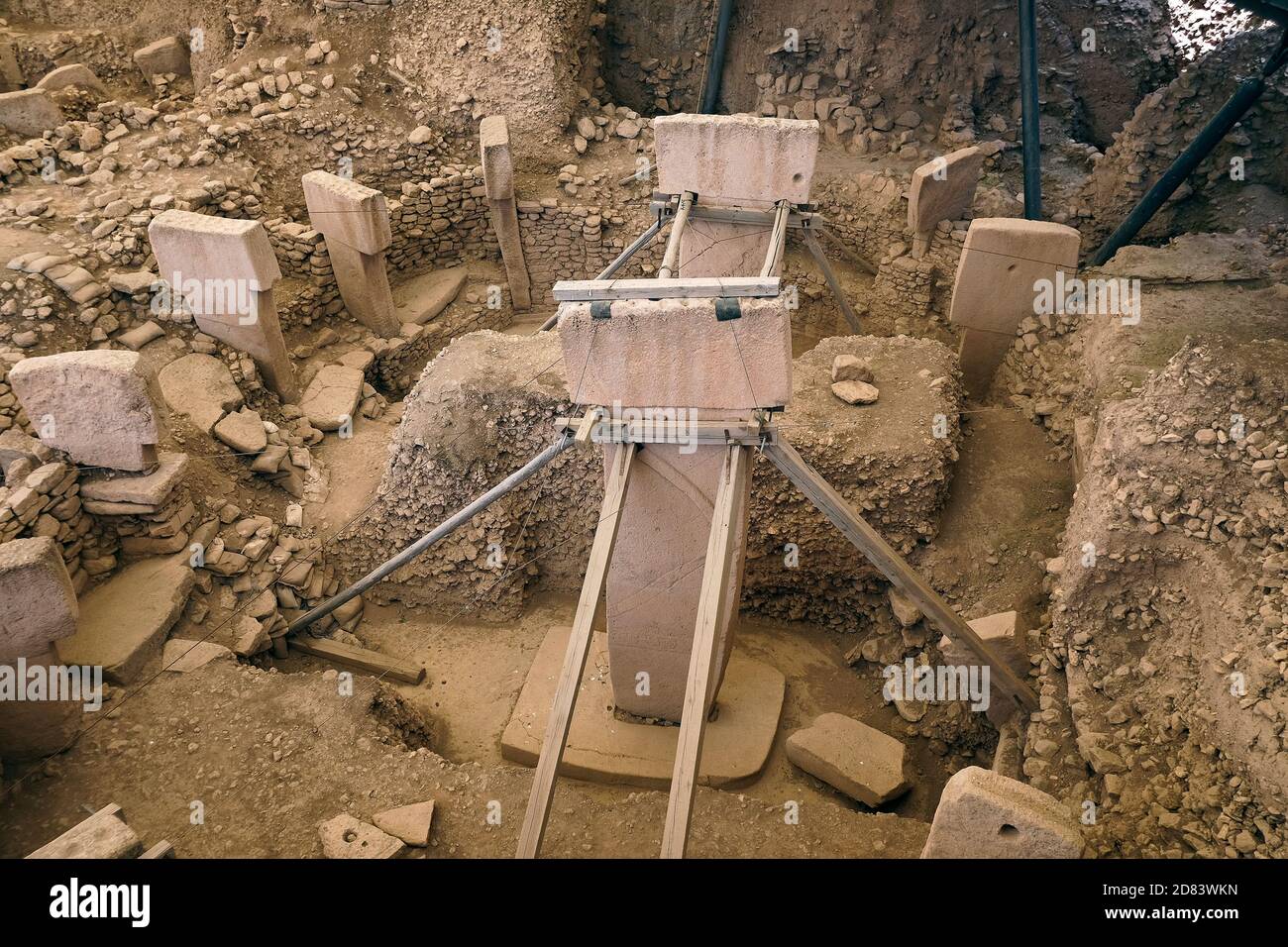 Site archéologique de Gobeklitepe Sanliurfa/Turquie. (Gobeklitepe le plus ancien Temple du monde. Gobekli Tepe est un site classé au patrimoine mondial de l'UNESCO.) Banque D'Images
