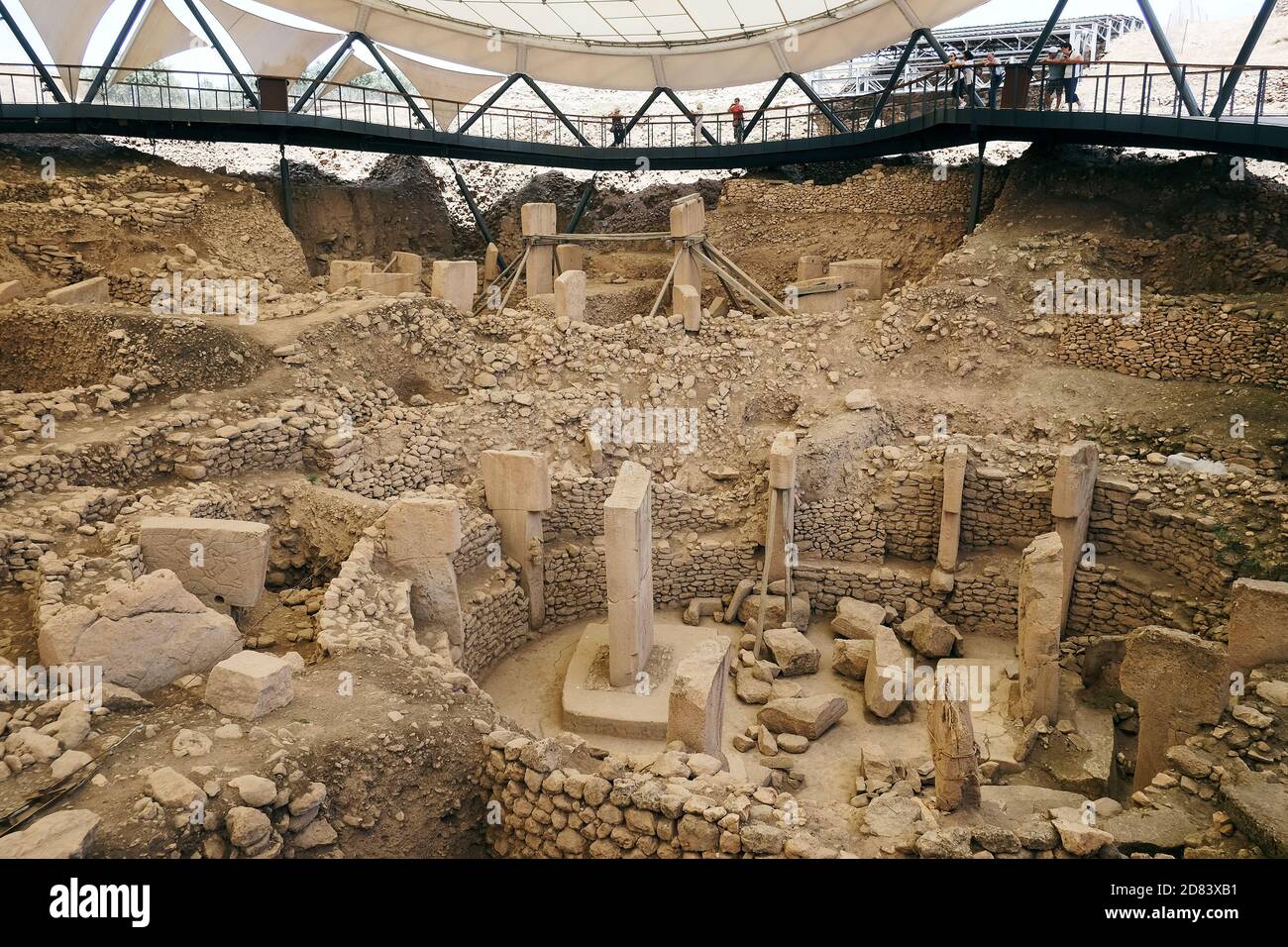Site archéologique de Gobeklitepe Sanliurfa/Turquie. (Gobeklitepe le plus ancien Temple du monde. Gobekli Tepe est un site classé au patrimoine mondial de l'UNESCO.) Banque D'Images