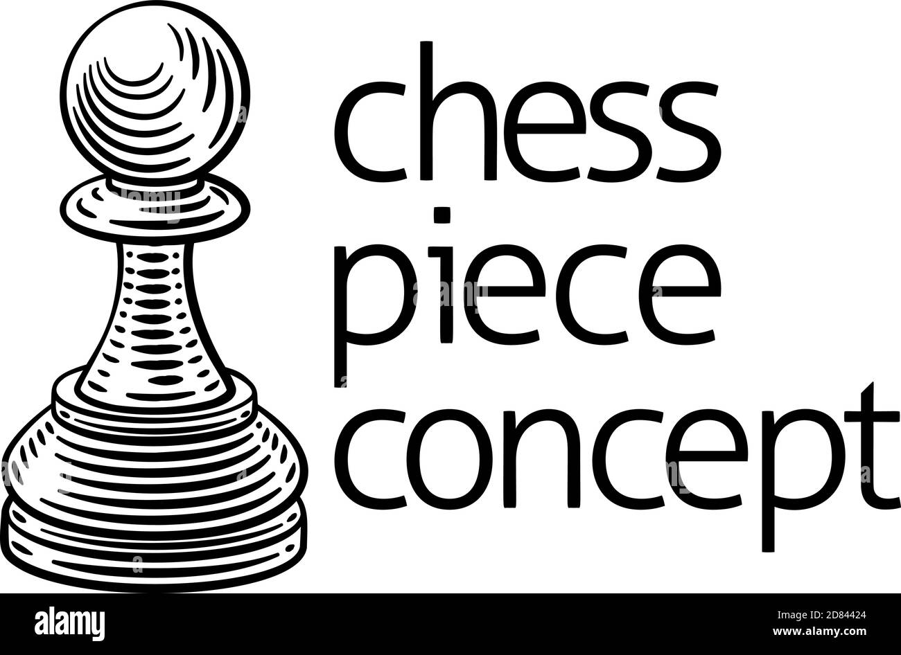 Pawn Chess Piece Vintage Woodcut style concept Illustration de Vecteur