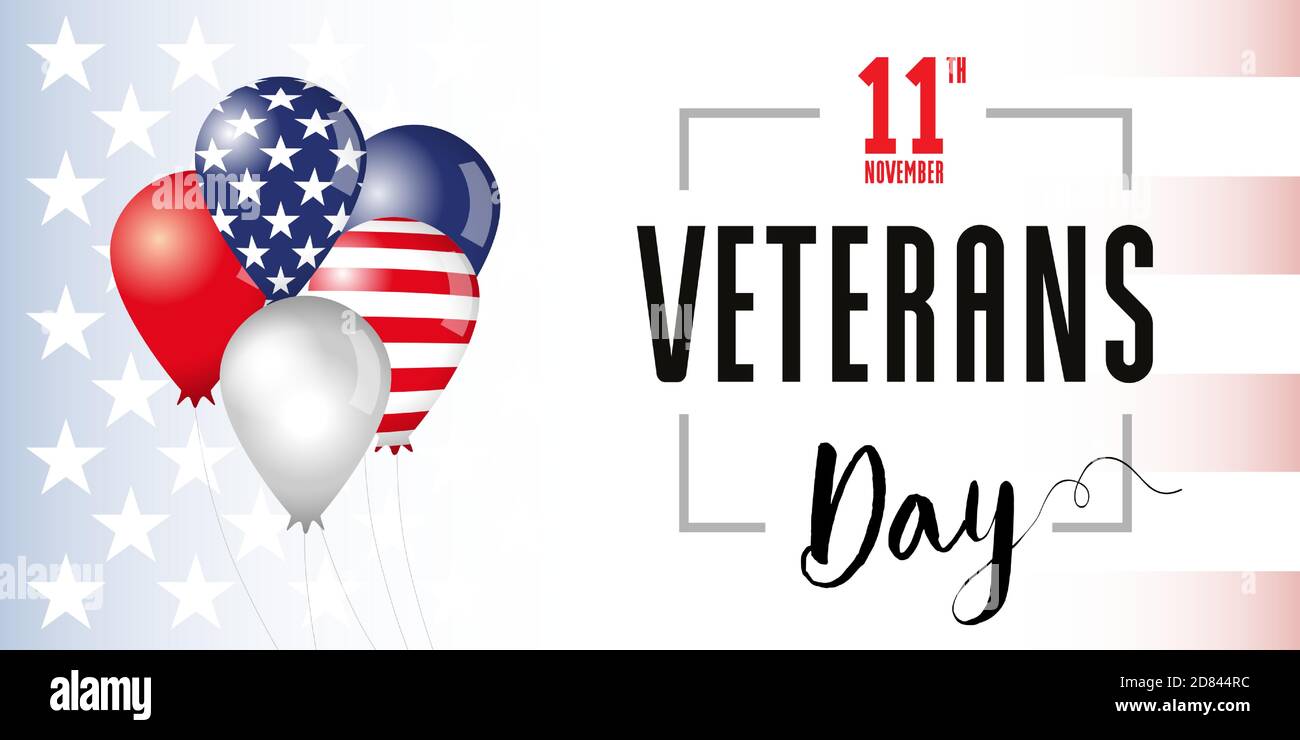 Bannière créative Happy Veterans Day USA. Modèle de conception graphique abstrait isolé. Honorer tous ceux qui ont servi. Lettrage calligraphique. Merci aux anciens combattants Illustration de Vecteur