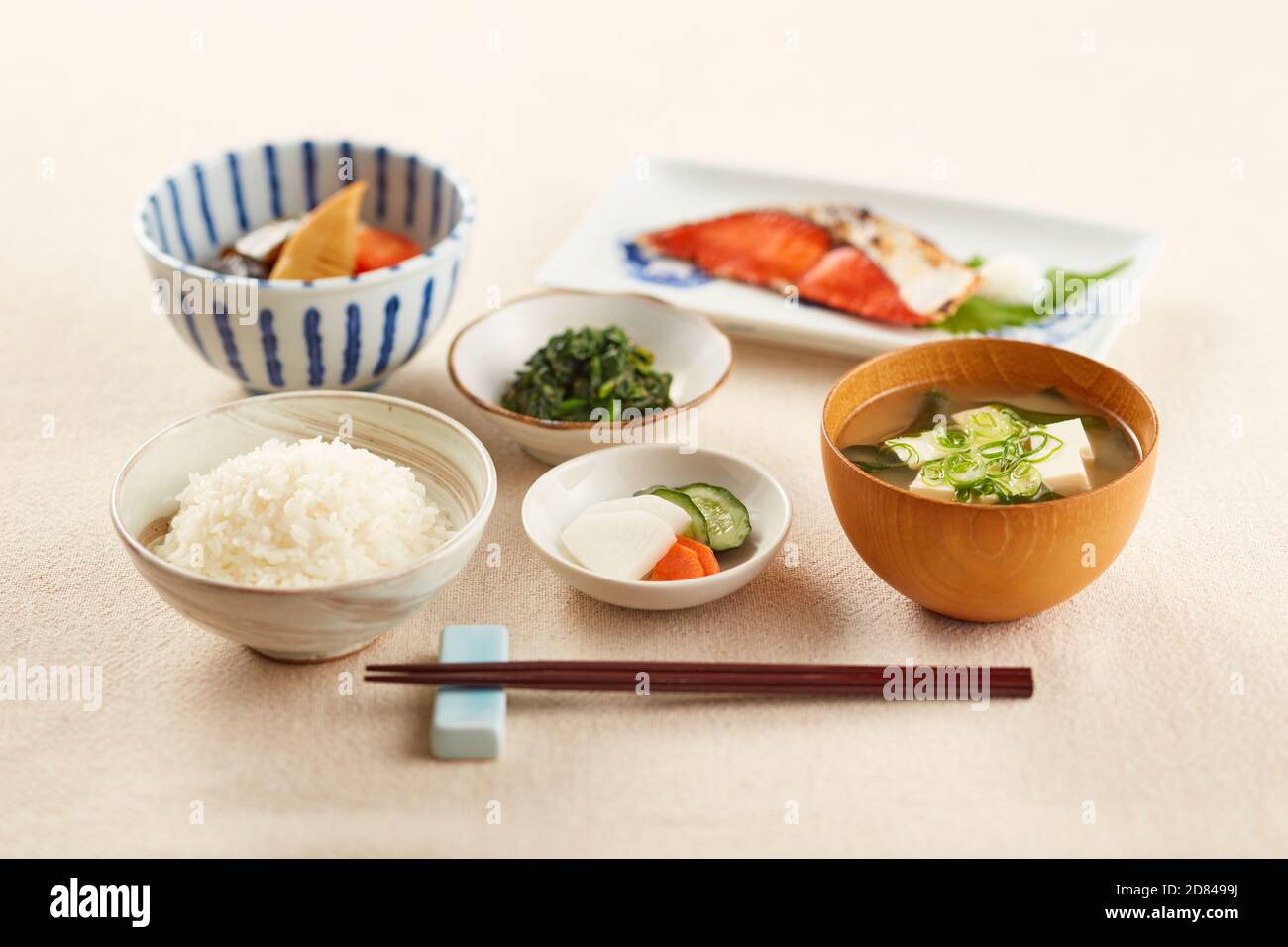 Petit-déjeuner de style japonais Banque D'Images