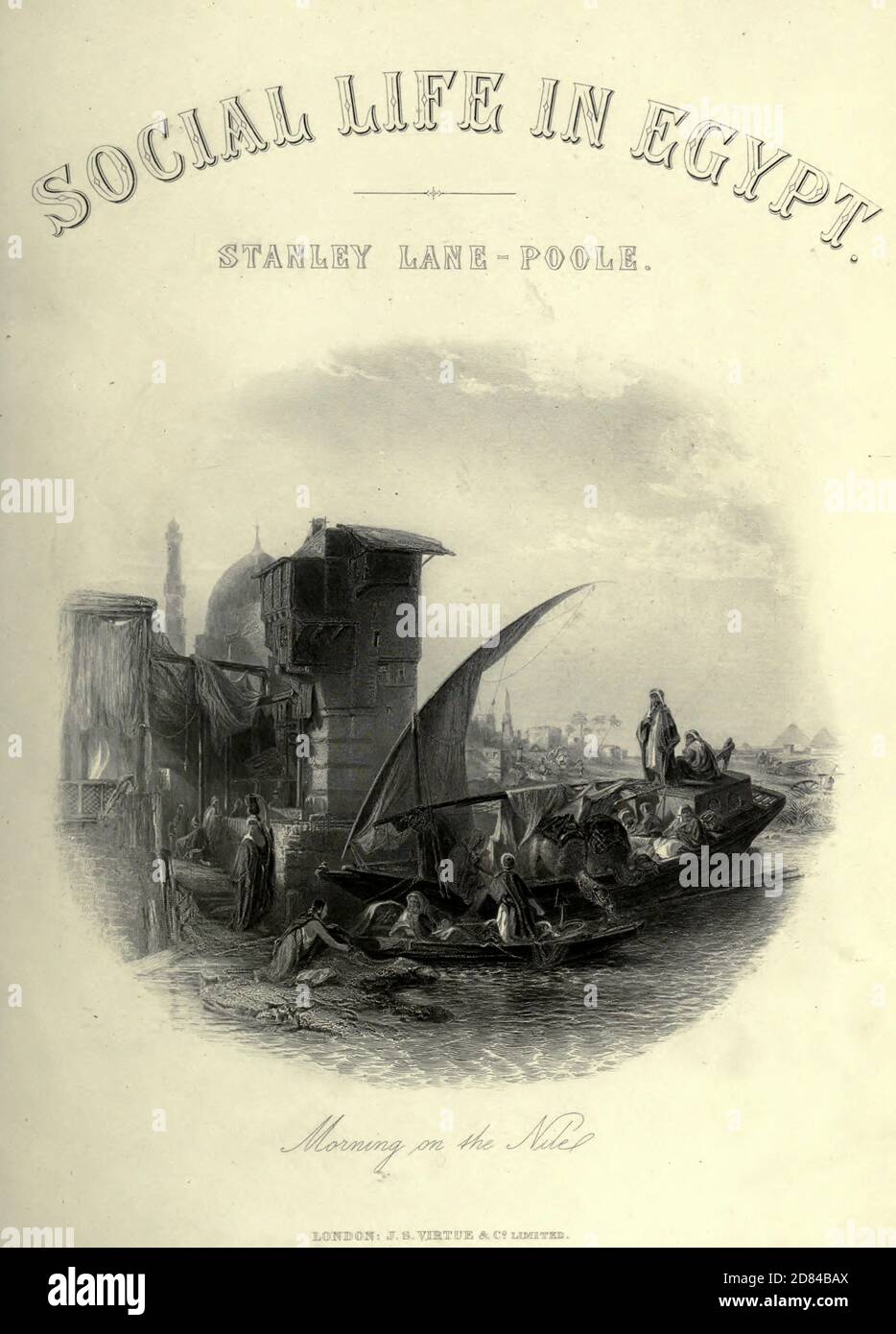 19e siècle Steel gravure de 'Morning on the Nile' du livre 'pittoresque Palestine, Sinaï et Egypte : vie sociale en Egypte; une description du pays et de son peuple' avec des illustrations sur l'acier et le bois de Wilson, Charles William, Sir, 1836-1905; Lane-Poole, Stanley, 1854-1931. Publié par J.S. Virtue à Londres en 1884 Banque D'Images