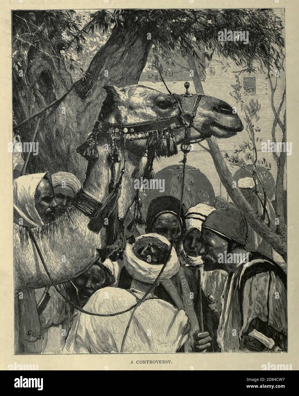 Gravure en bois d'UNE Caravane de chameaux dans le désert du livre 'la Palestine pittoresque, le Sinaï et l'Egypte : la vie sociale en Egypte; une description du pays et de son peuple' avec des illustrations sur l'acier et le bois de Wilson, Charles William, Sir, 1836-1905; Lane-Poole, Stanley, 1854-1931. Publié par J.S. Virtue à Londres en 1884 Banque D'Images