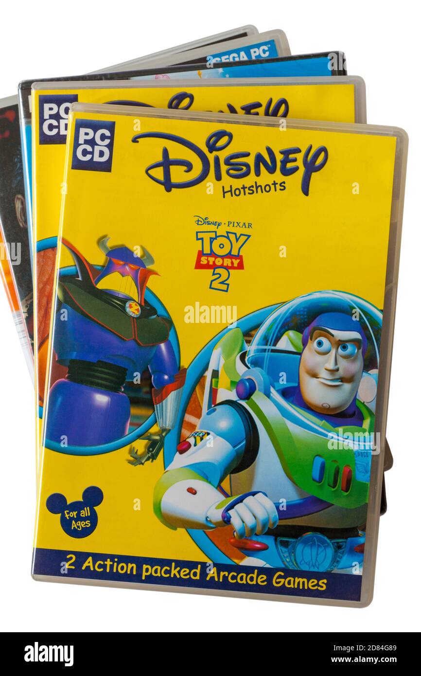 Disney Hotshots Toy Story 2 PC CD 2 action emballé jeux d'arcade sur fond blanc - pour tous les âges Banque D'Images