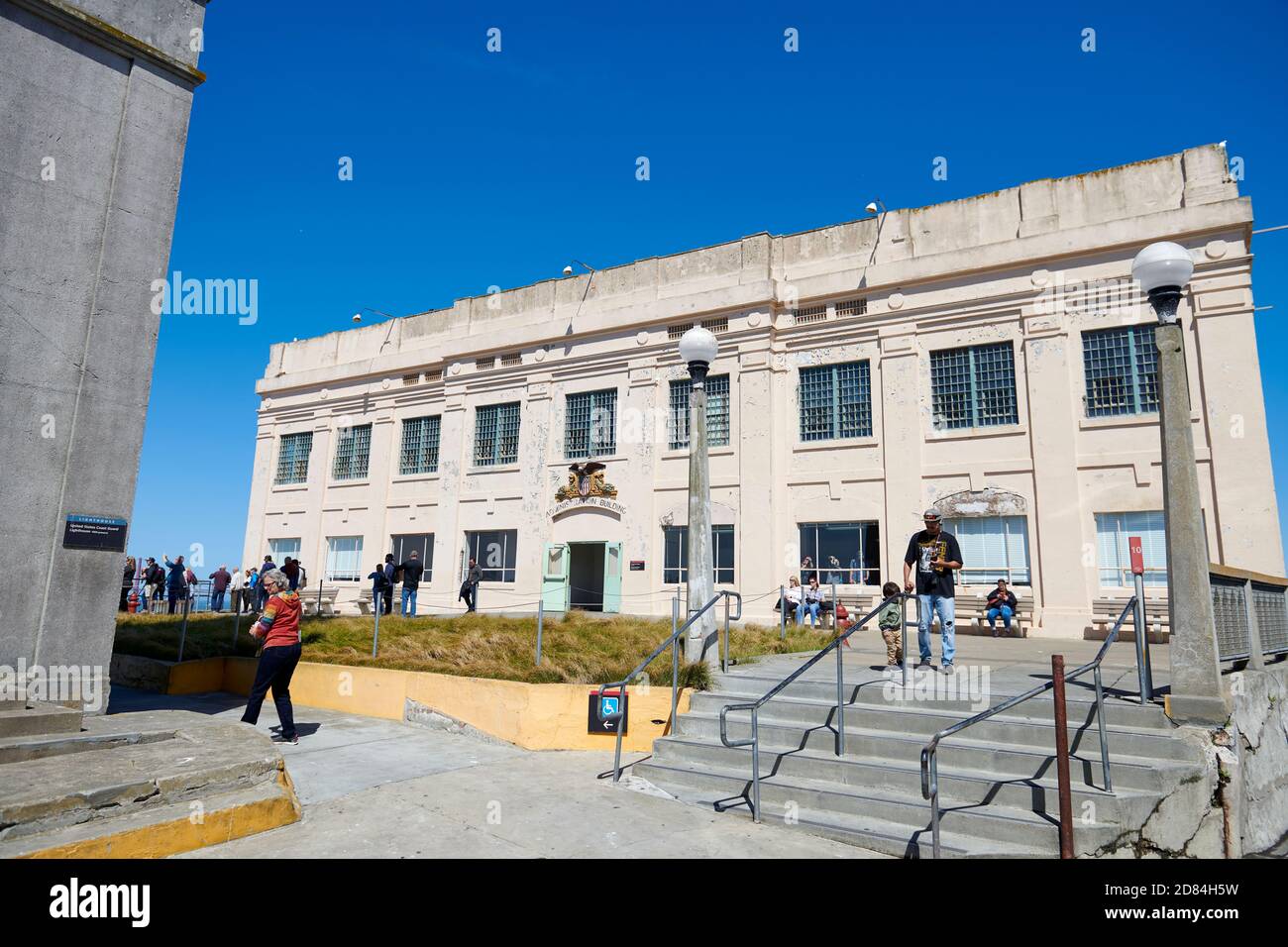 Bâtiment administratif, prison d'Alcatraz, San Francisco, Californie, États-Unis Banque D'Images