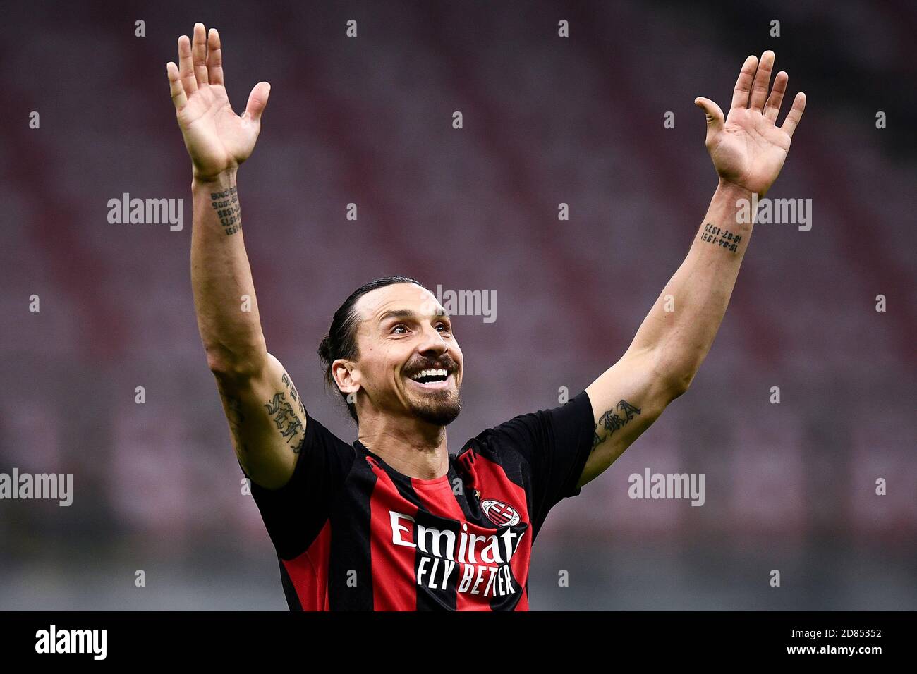 Milan, Italie - 26 octobre 2020: Zlatan Ibrahimovic de l'AC Milan réagit pendant la série UN match de football entre l'AC Milan et AS Roma. Le match s'est terminé par 3-3 ficelage. Credit: Nicolò Campo/Alay Live News Banque D'Images