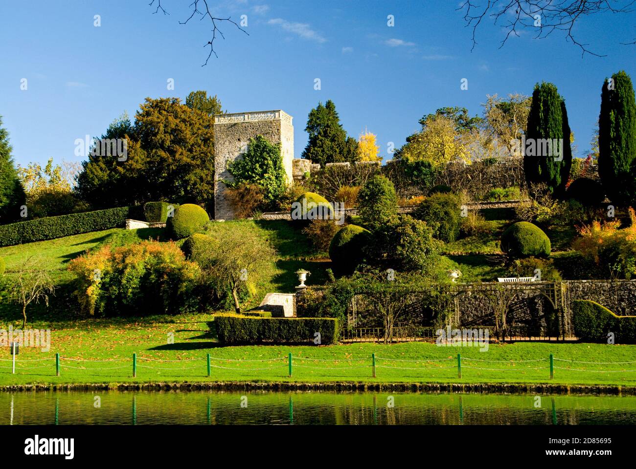 Lac et jardins, St Fagans National Museum of History/Amgueddfa Werin Cymru, Cardiff, Galles du Sud, Royaume-Uni. Banque D'Images