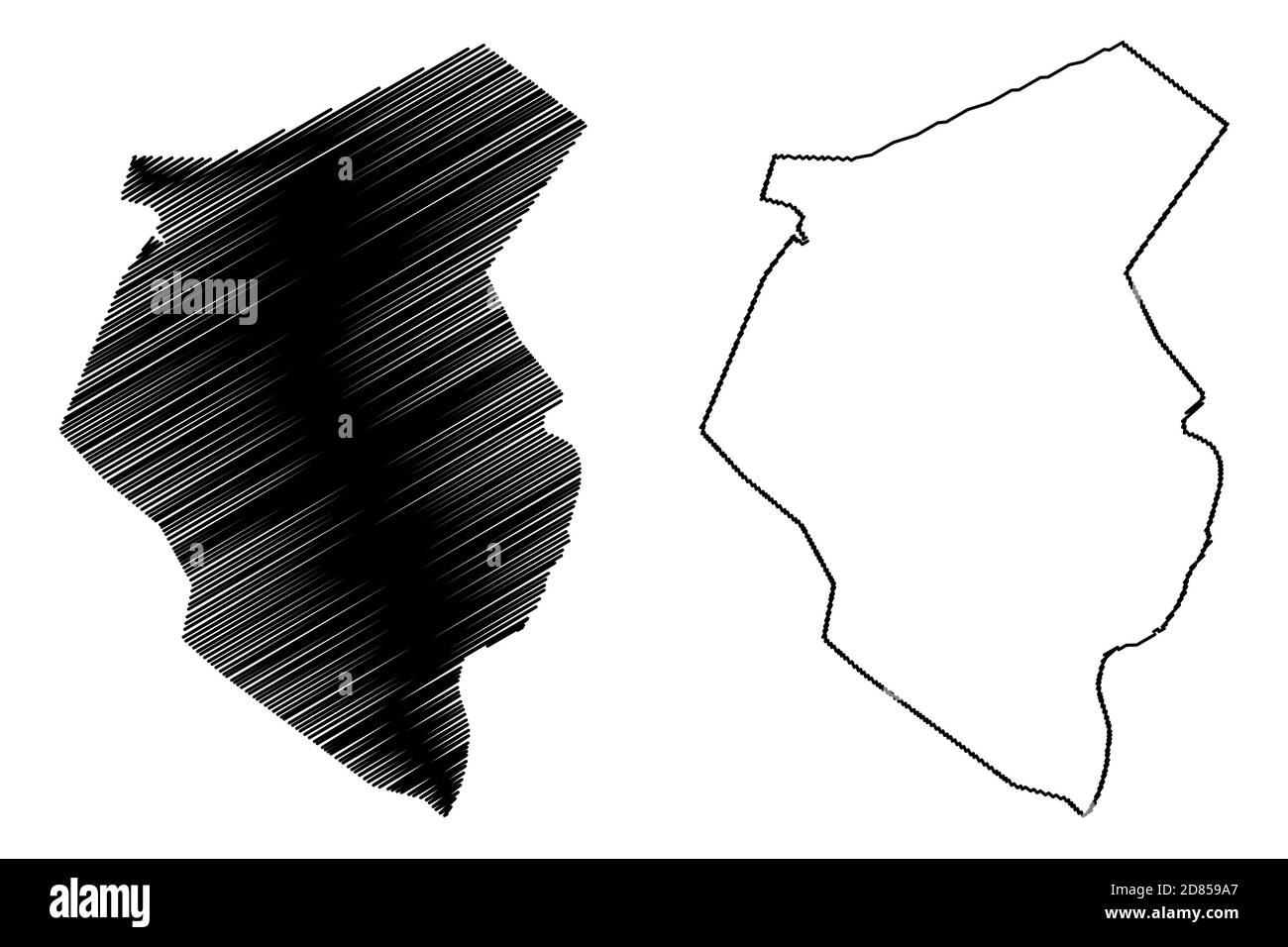 Ville de Juba (République du Soudan du Sud, État de l'Equatoria centrale) carte illustration vectorielle, scribble sketch carte de la ville de Juba Illustration de Vecteur