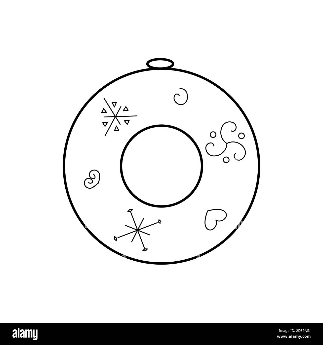 Jolie couronne stylisée. Style de contour. Illustration vectorielle pour la décoration, cartes de vœux, affiches, imprimés pour vêtements, emblèmes. Illustration de Vecteur