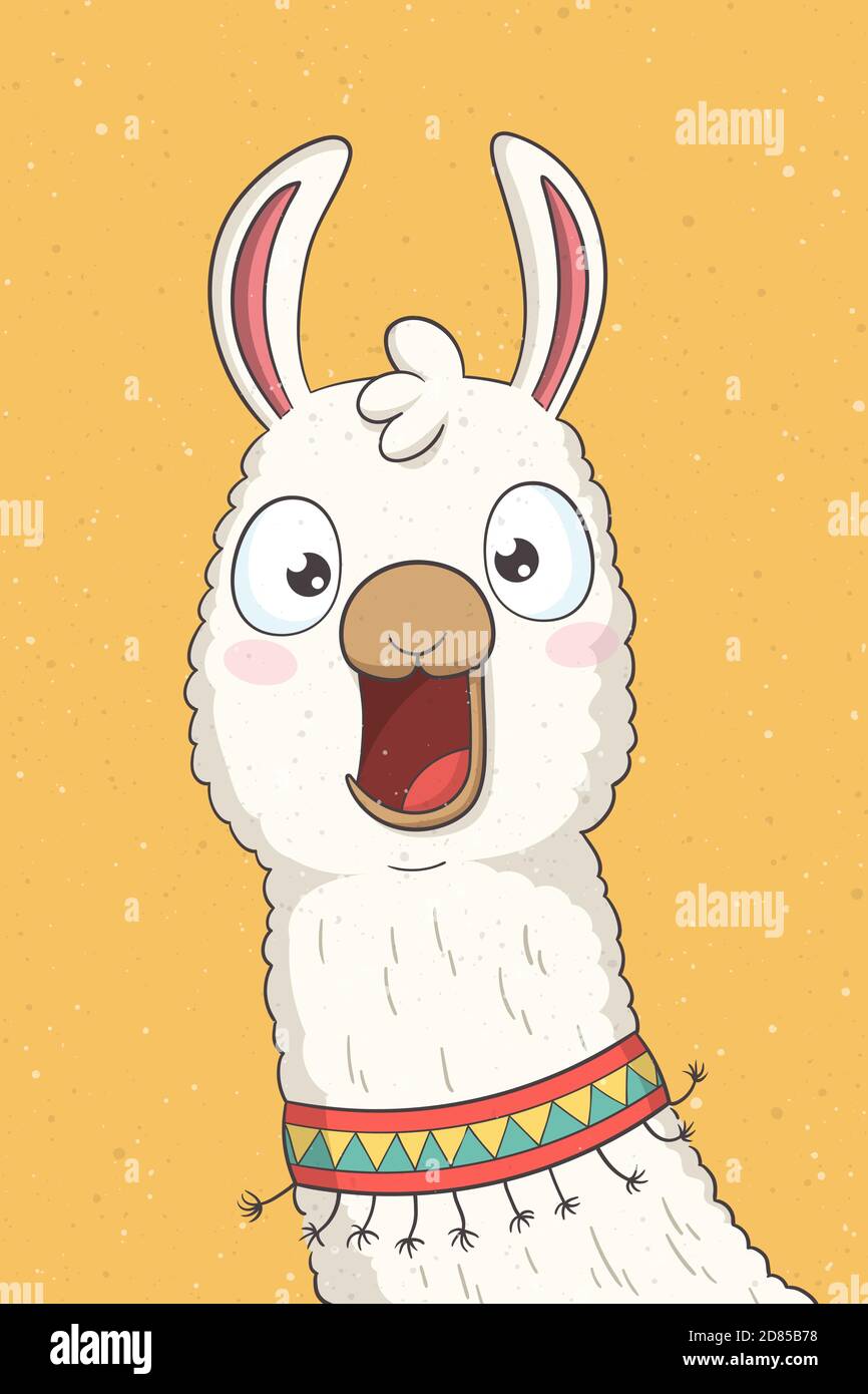 Drôle de dessin animé lama. Illustration vectorielle dessinée à la main avec des calques séparés. Illustration de Vecteur Drôle de dessin animé lama. Illustration vectorielle dessinée à la main avec des calques séparés. Illustration de Vecteur