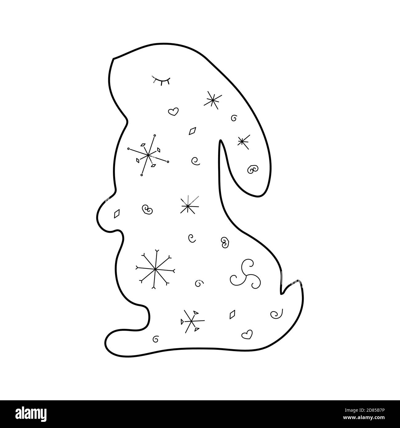 Joli lapin stylisé. Style de contour. Illustration vectorielle pour la décoration, cartes de vœux, affiches, imprimés pour vêtements, emblèmes. Illustration de Vecteur