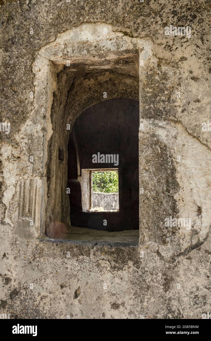 Ville fantôme, maisons abandonnées et ruines du village de Kayakoy, Fethiye, Turquie Banque D'Images