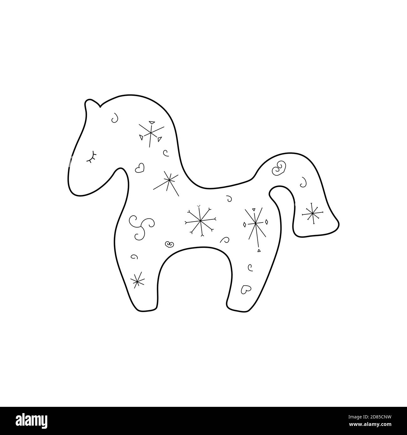 De jolis hors-d'eux stylisés. Style de contour. Illustration vectorielle pour la décoration, cartes de vœux, affiches, imprimés pour vêtements, emblèmes. Illustration de Vecteur