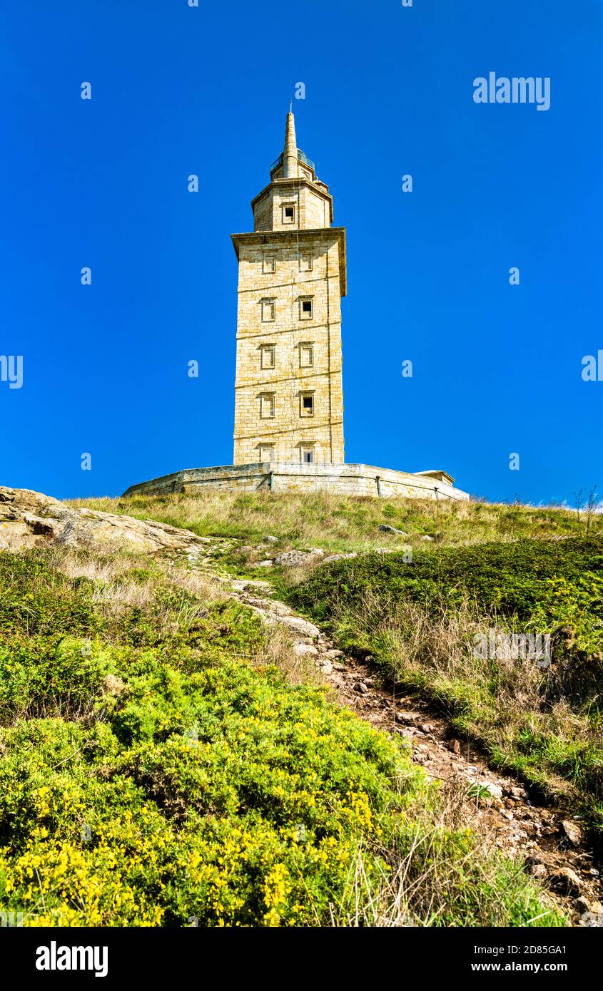 La Tour d'Hercules dans UNE Coruna, Espagne Banque D'Images