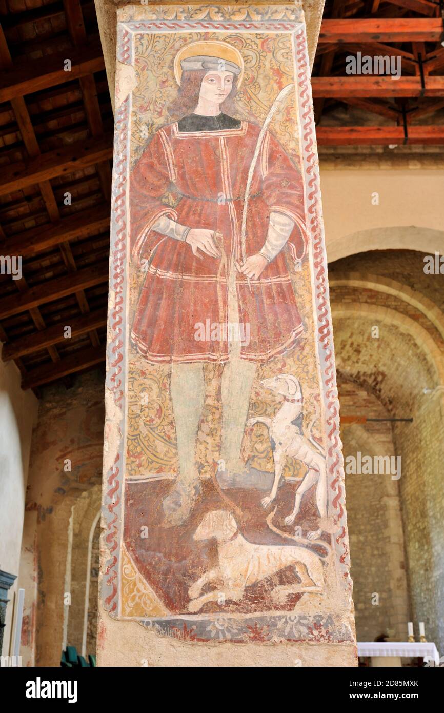 Peinture de St Vitus, Sanctuaire de Santa Maria di Anglona, Tursi, Basilicate, Italie Banque D'Images