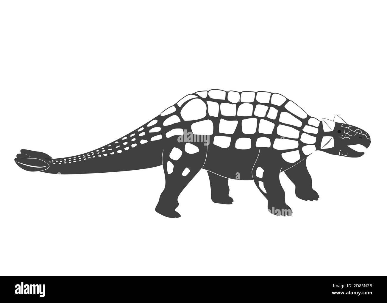Petit bébé de dessin animé d'Ankylosaurus. Icône de dinosaure de la période jurassique isolée sur une illustration blanche du vecteur Ankylosaurus Illustration de Vecteur