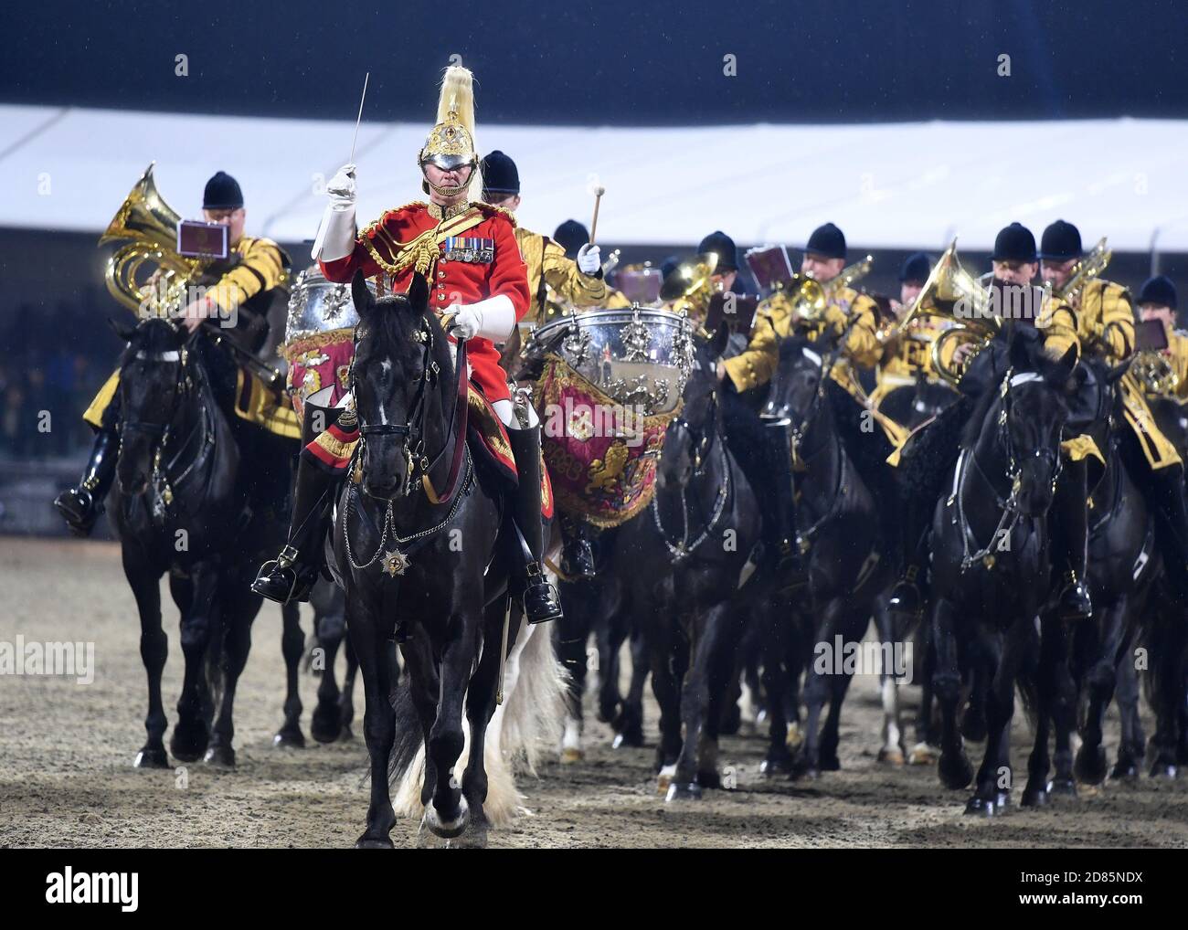 Groupe de The Blues and Royals monté Banque D'Images