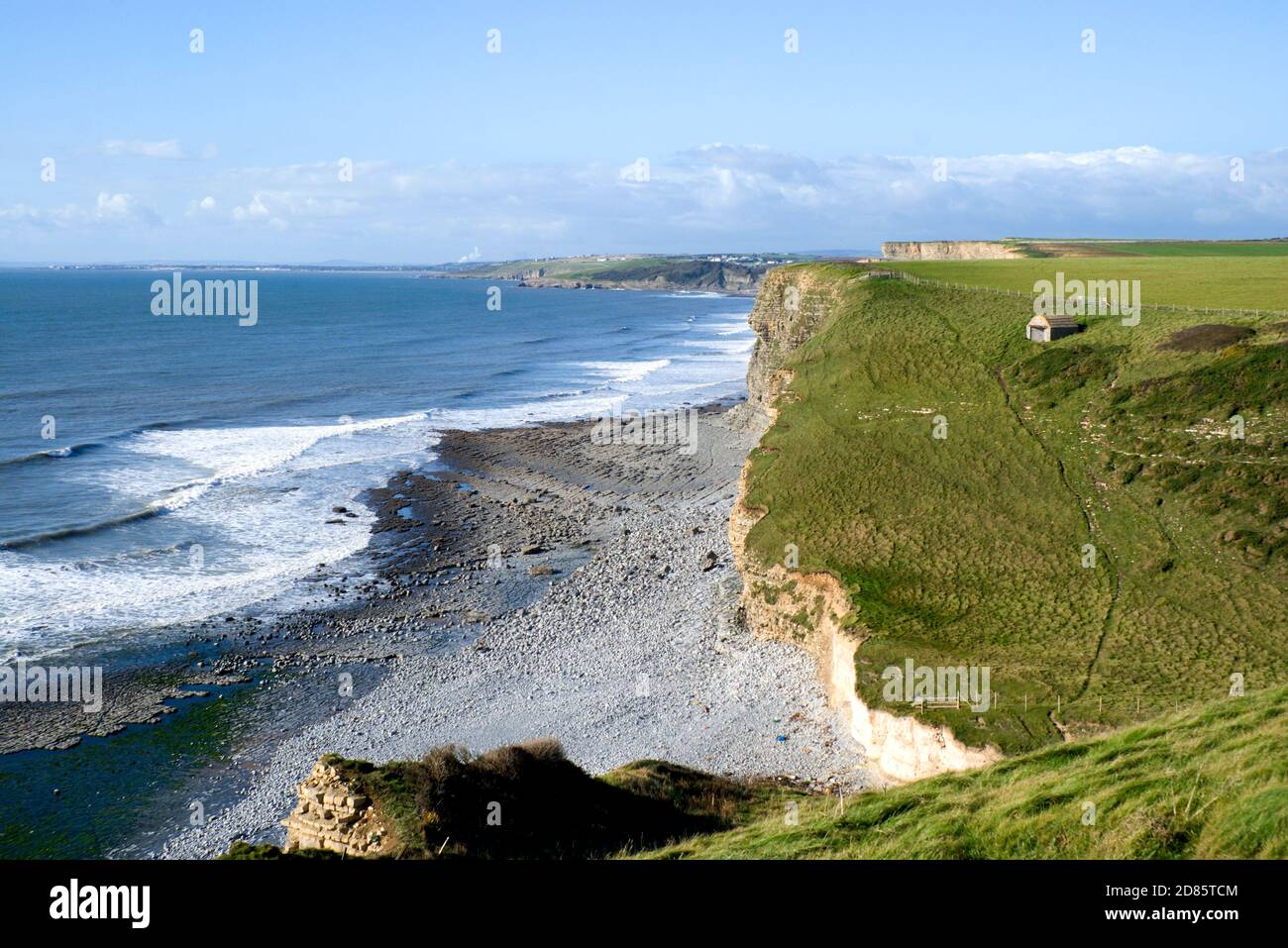 MCG Nash, The Glamourgan Heritage Coast, Vale of Glamourgan, pays de Galles du Sud, Royaume-Uni. Banque D'Images