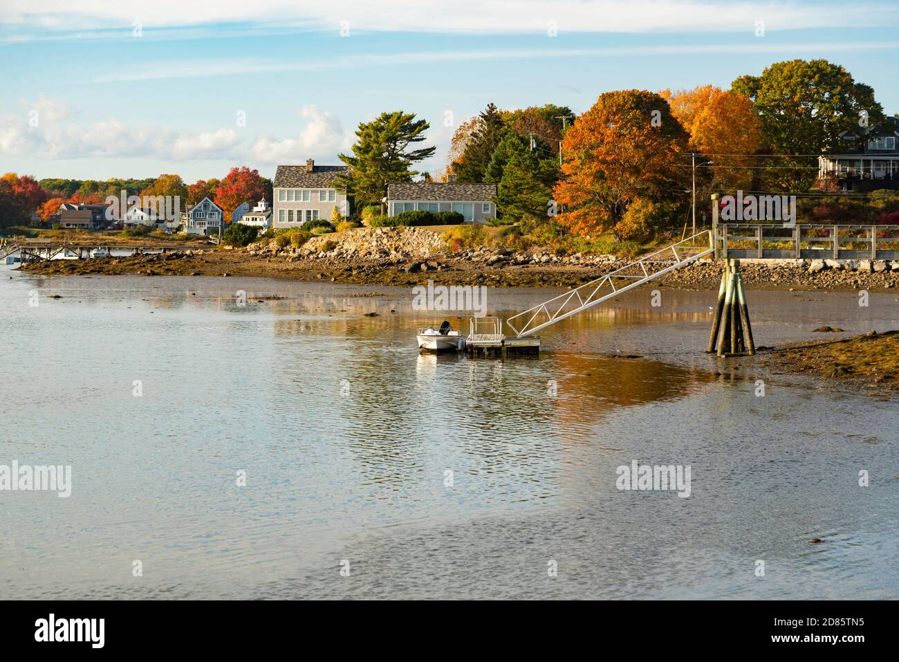 Vue sur Camp Ellis à l'automne, Maine USA Banque D'Images