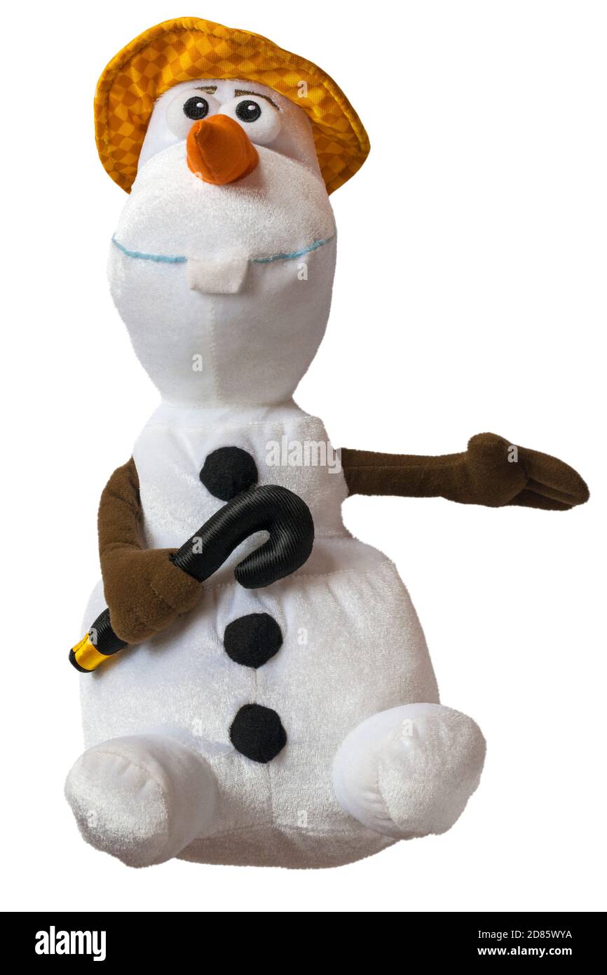 Jouet doux en peluche OLAF, isolé sur fond blanc Photo Stock - Alamy