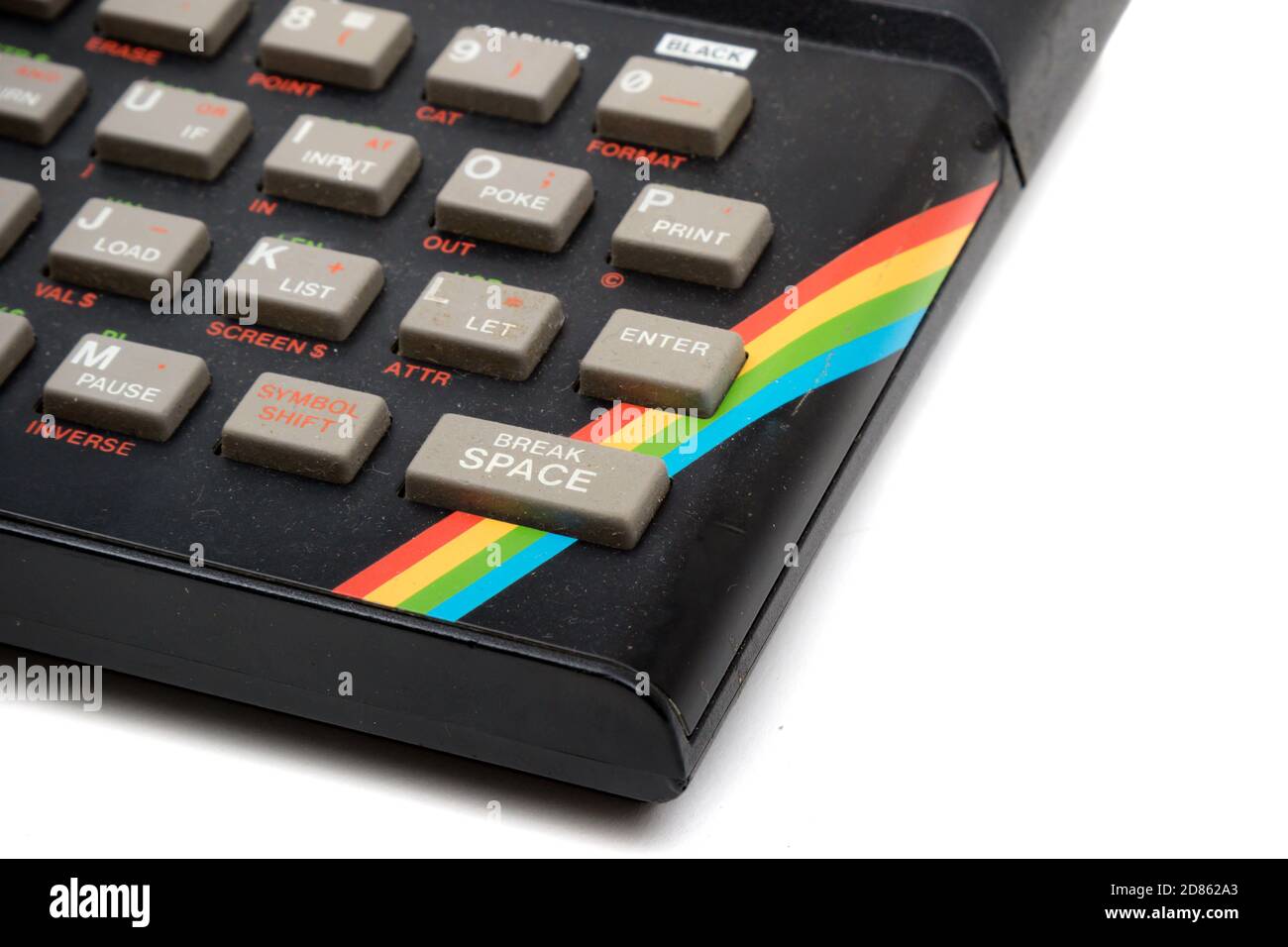 Londres, Royaume-Uni, 21 septembre 2020:- UN rétro Sinclair ZX Spectrum 48k ordinateur à la maison isolé sur un fond blanc Banque D'Images