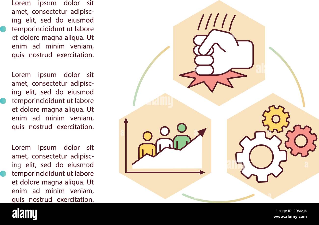 Icône de concept de mouvements sociaux avec texte Illustration de Vecteur