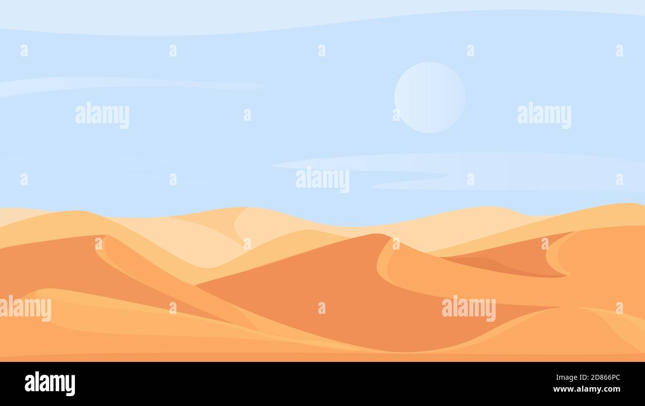 Illustration vectorielle de paysage de désert de sable classique égyptien Illustration de Vecteur