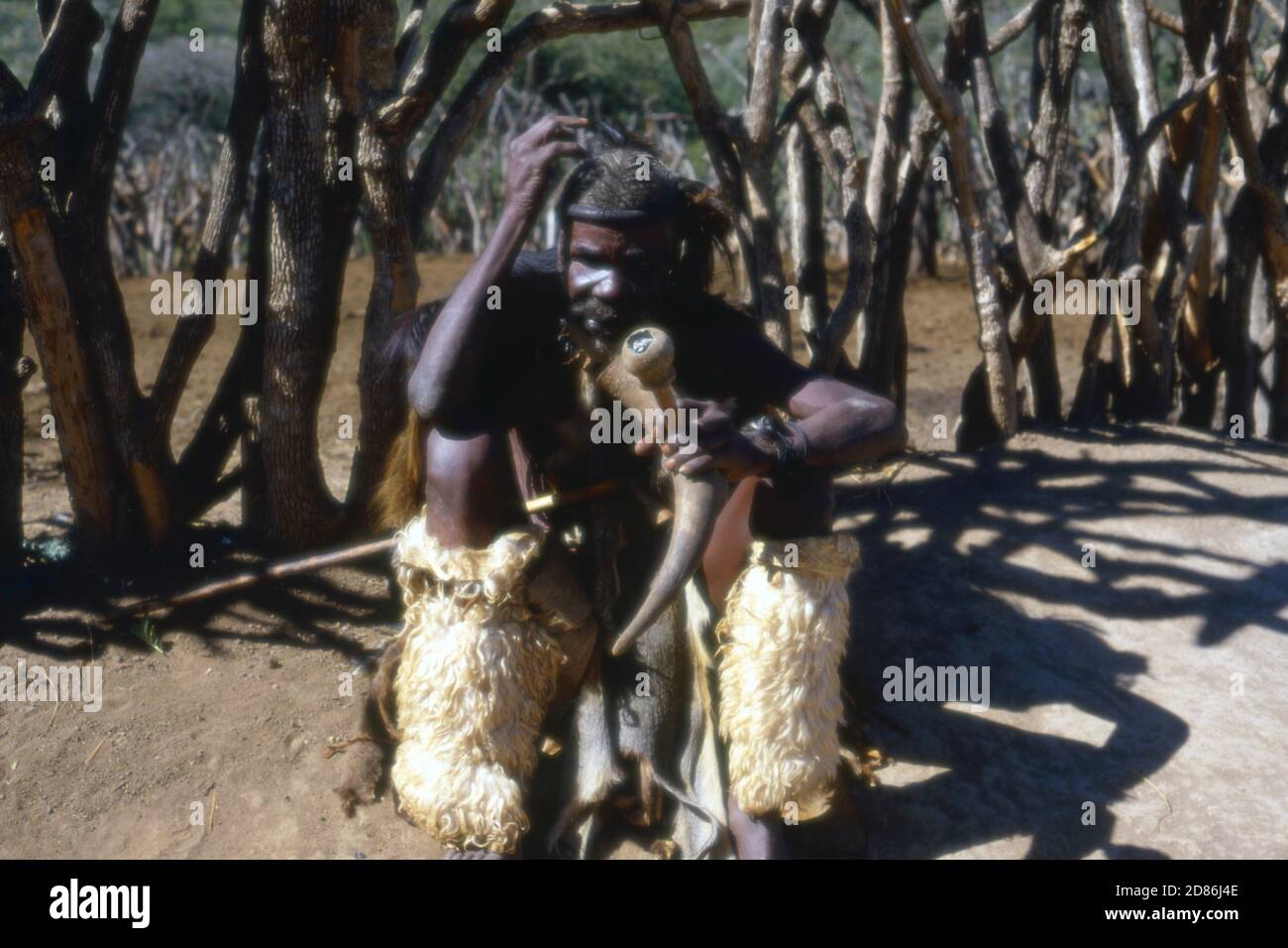 Zulu, chef de l'équipe, Zululand, Natal, Afrique du Sud 1981 Banque D'Images