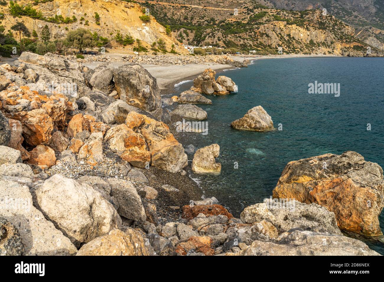 Felsen am Strand von Sougia im Süden von Kreta, Griechenland, Europa | rochers à la plage de Sougia, Crète, Grèce, Europe Banque D'Images