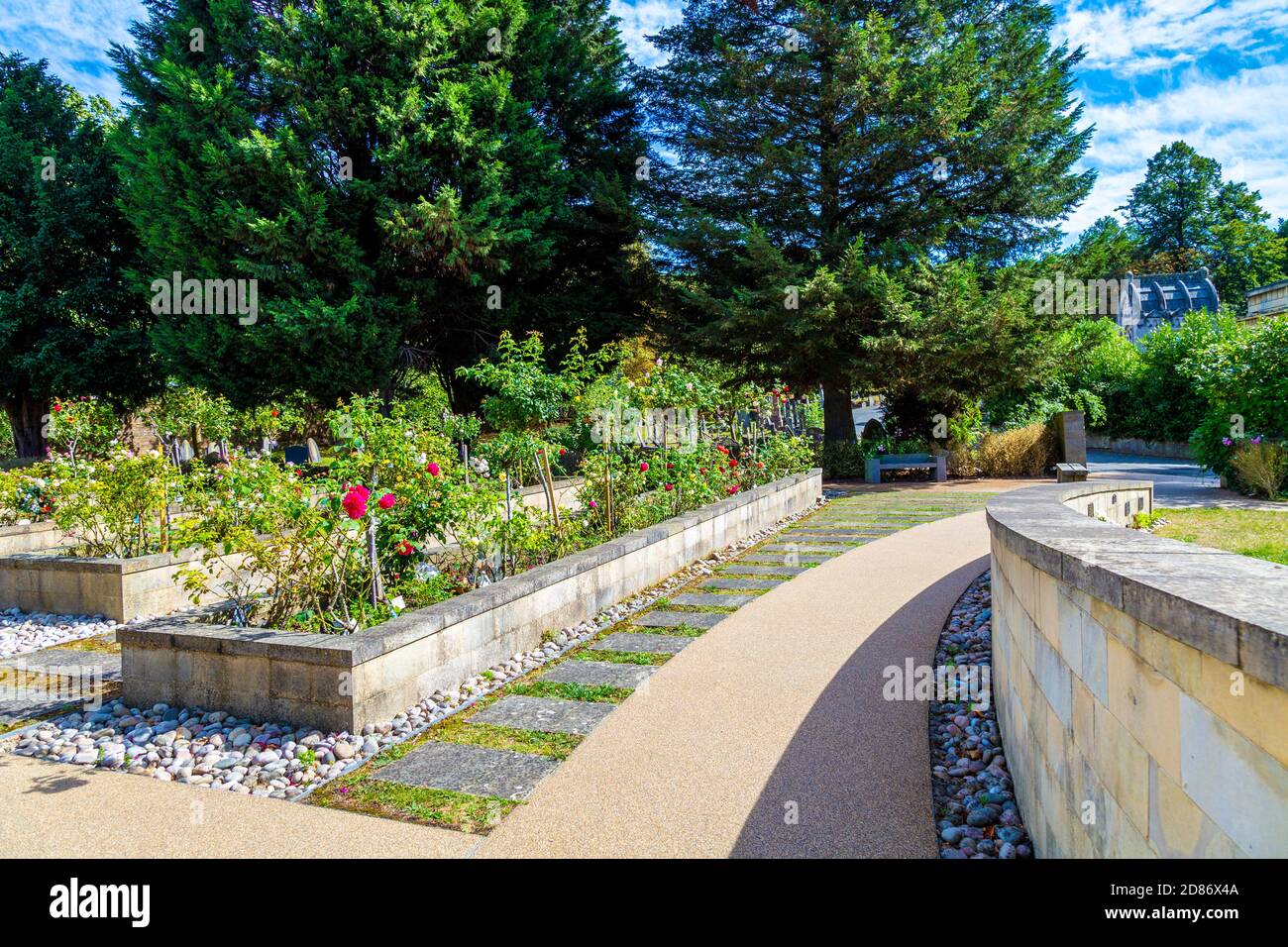 Jardin de roses au cimetière de West Norwood, Londres, Royaume-Uni Banque D'Images