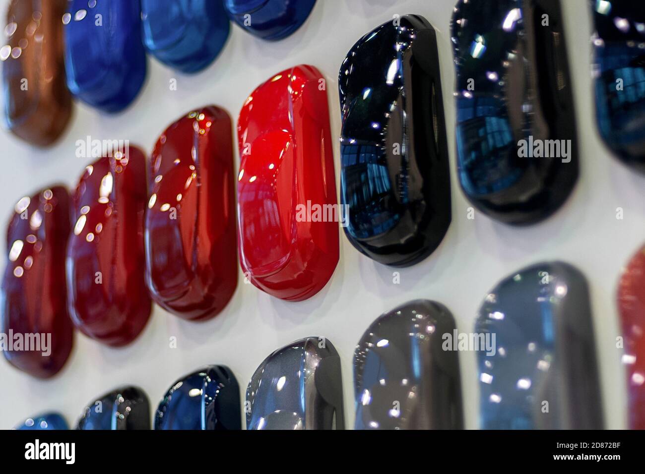 échantillons de peinture de voiture, couleurs de voiture gros plan Banque D'Images