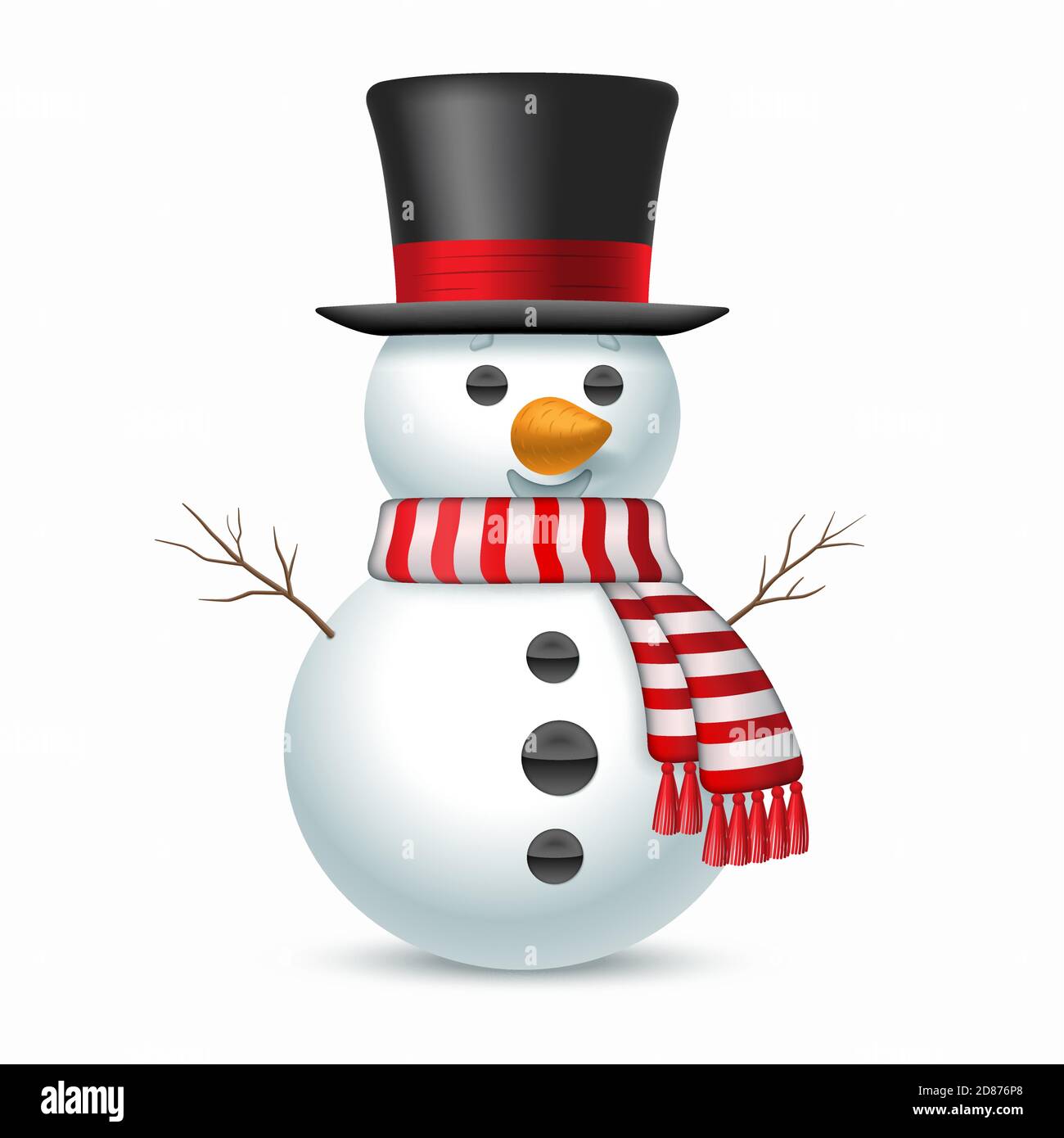 Bonhomme de neige avec chapeau et foulard. Vecteur Image Vectorielle Stock  - Alamy