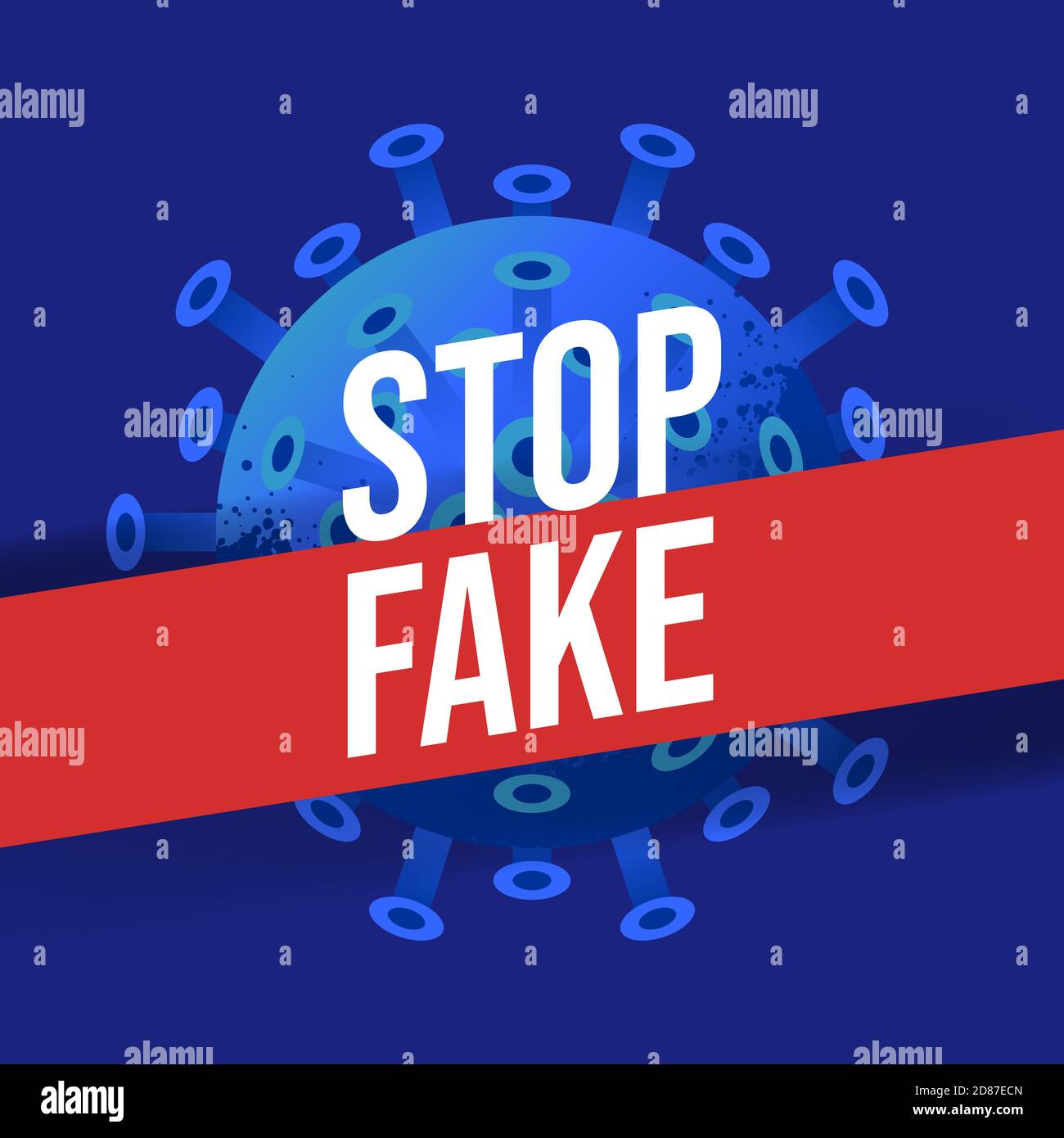 Signes de prévention, Stop FAKE NEWS for COVID-19 virus ou nouveau symbole du coronavirus, fond du symbole Sing, illustration vectorielle. Illustration de Vecteur