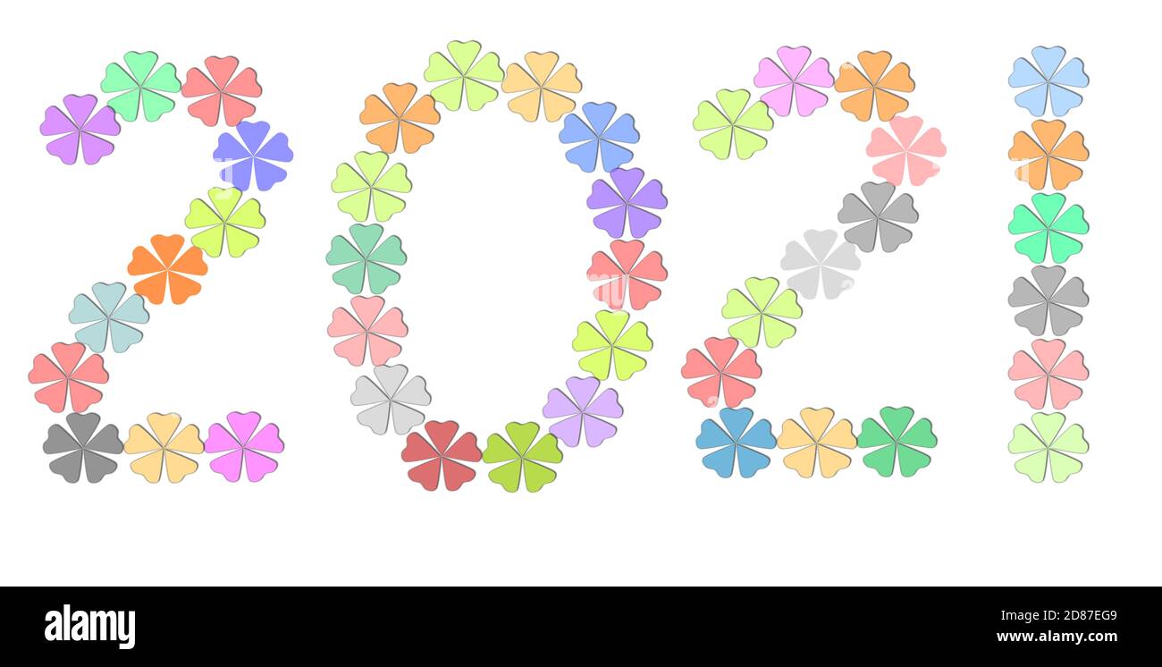 Ressources graphiques pour le motif floral du nouvel an 2021 Banque D'Images