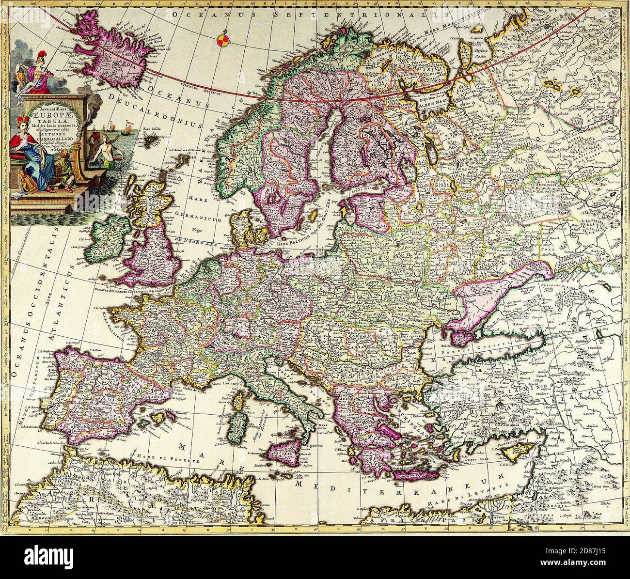 Ancienne Carte De L Europe De La Suede De La Norvege De L Allemagne De L Angleterre De L Irlande De L Espagne De La France Et De Nombreux Autres Pays Photo Stock Alamy