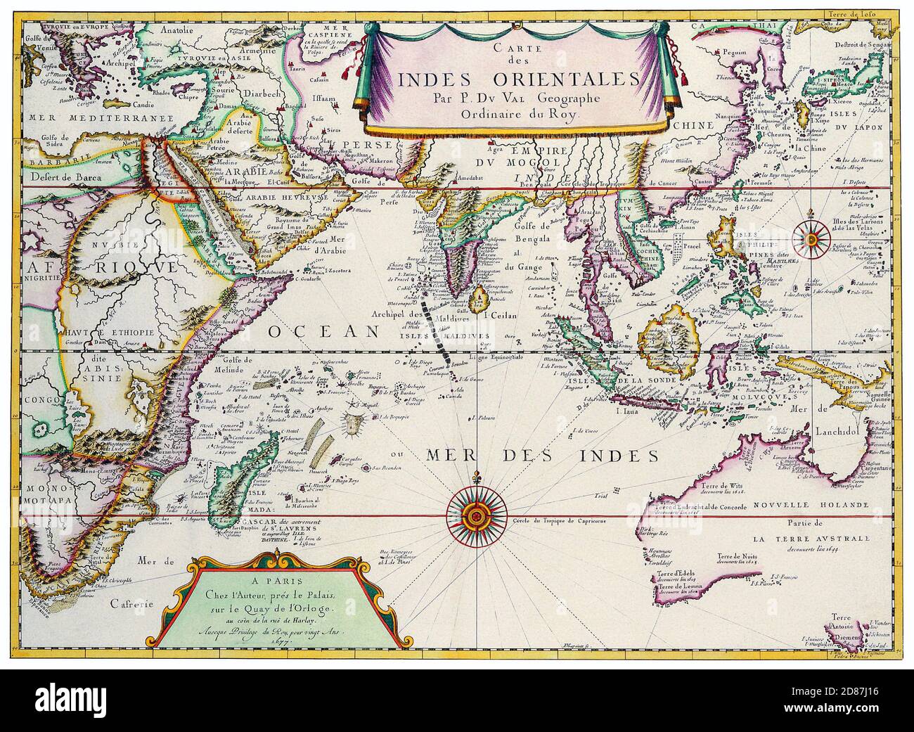 Carte ancienne, Indes Orientales Banque D'Images