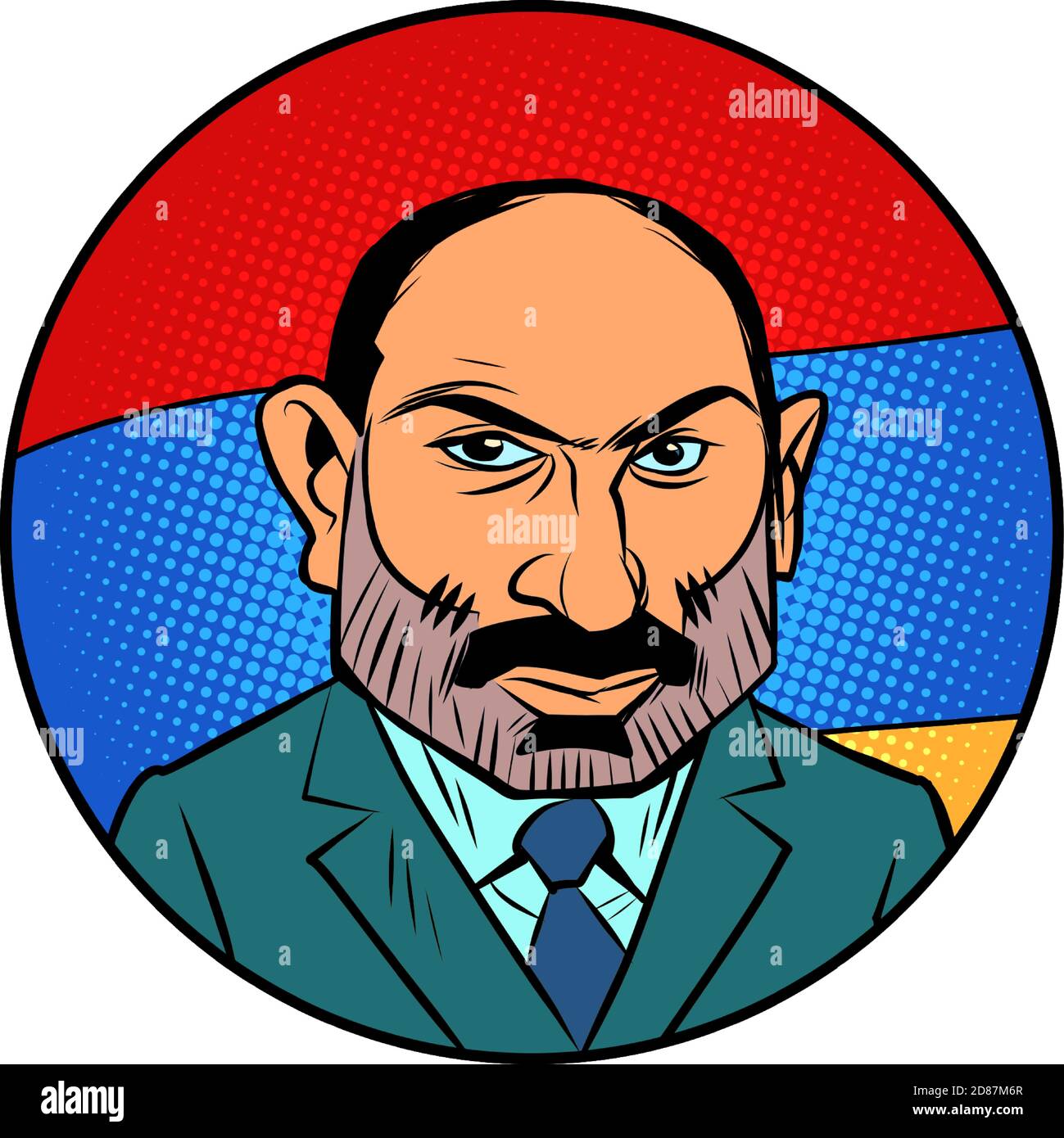 Premier ministre de l'Arménie Nikol Pashinyan Illustration de Vecteur