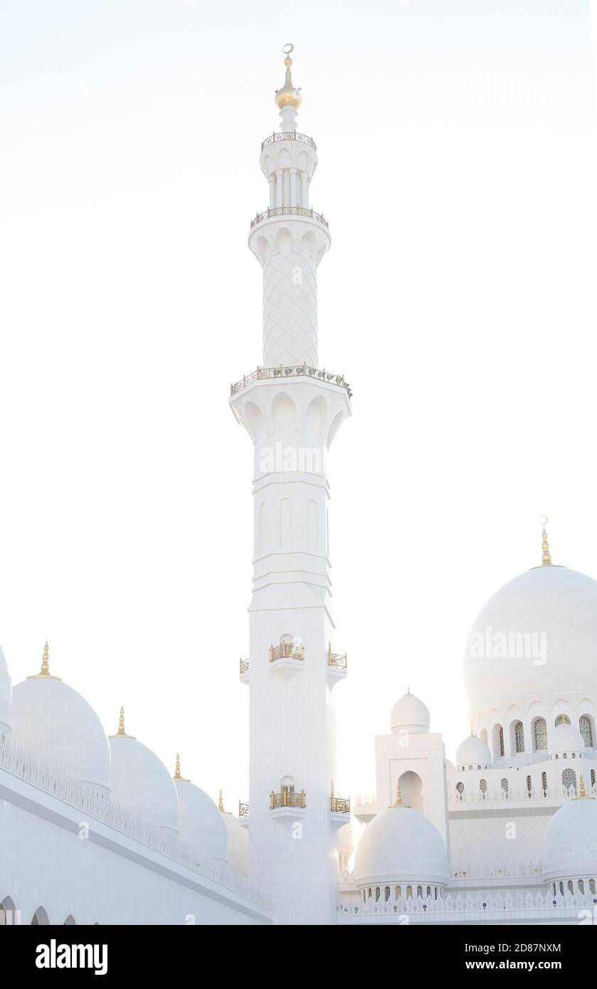 Photo verticale de la tour du dôme de housetop avec le symbole de lune de Grande Mosquée Banque D'Images