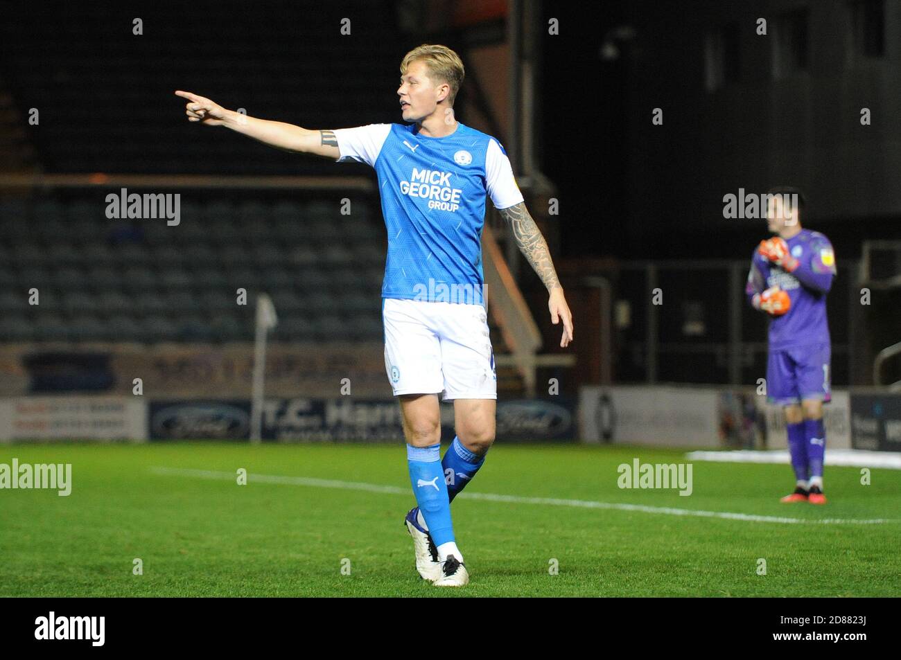 Peterborough, Cambridgeshire, Royaume-Uni. 27 octobre 2020. Peterbourauges Frankie Kent lors du match Sky Bet League 1 entre Peterborough et Burton Albion à London Road, Peterborough, le mardi 27 octobre 2020. (Credit: Ben Pooley | MI News) Credit: MI News & Sport /Alay Live News Banque D'Images