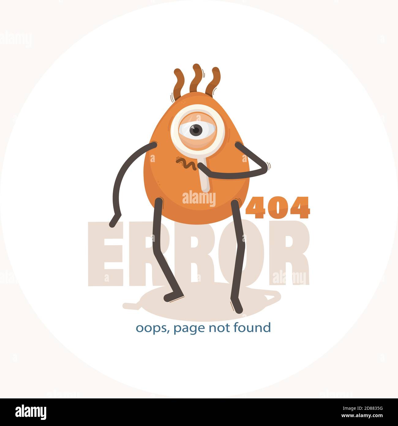404 erreur. oups, page introuvable. Bannière du site Web. Isolé sur un blanc Illustration de Vecteur