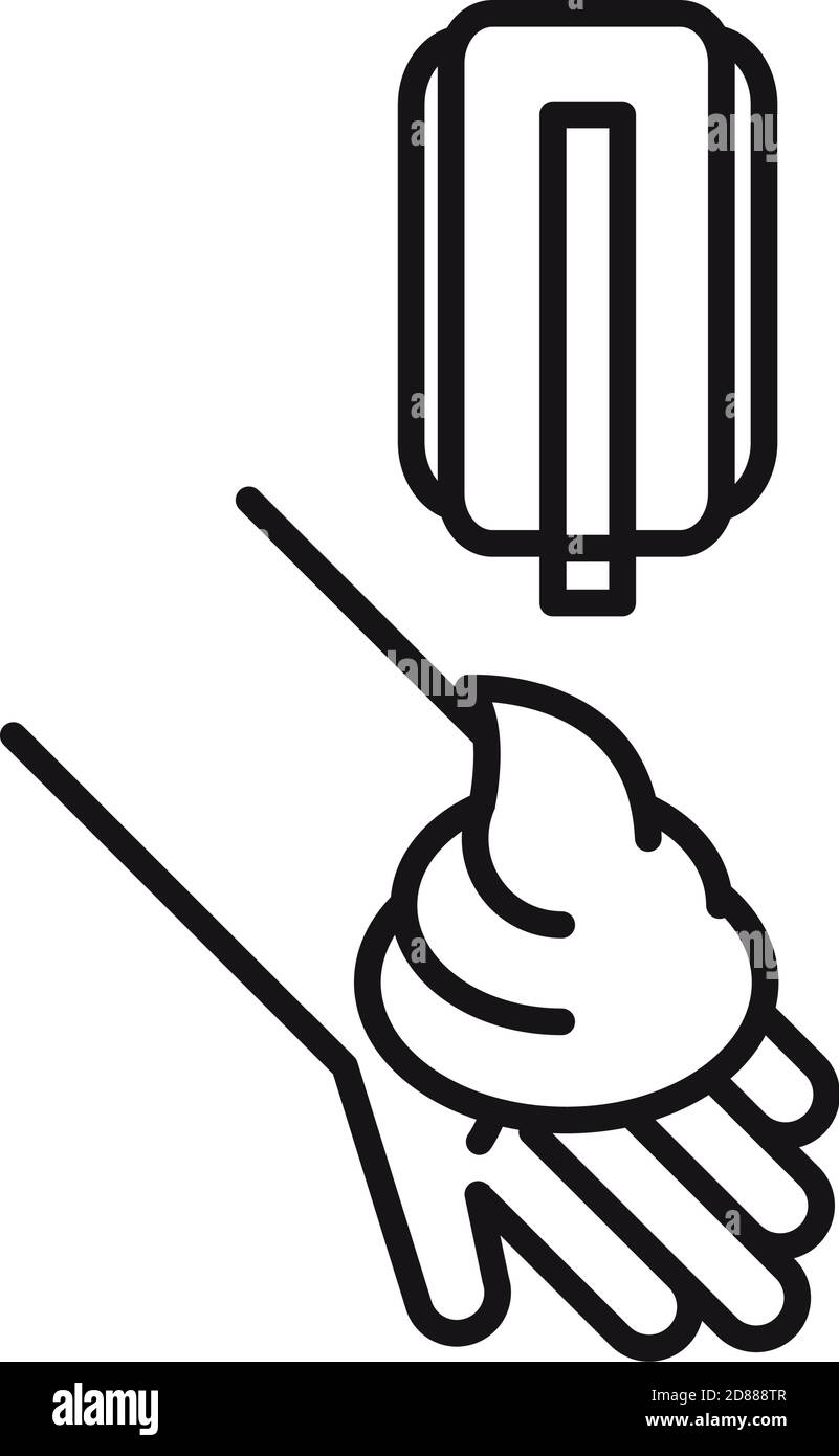 protection contre les virus se laver les mains pour les soins personnels quotidiens illustration vectorielle icône de ligne Illustration de Vecteur