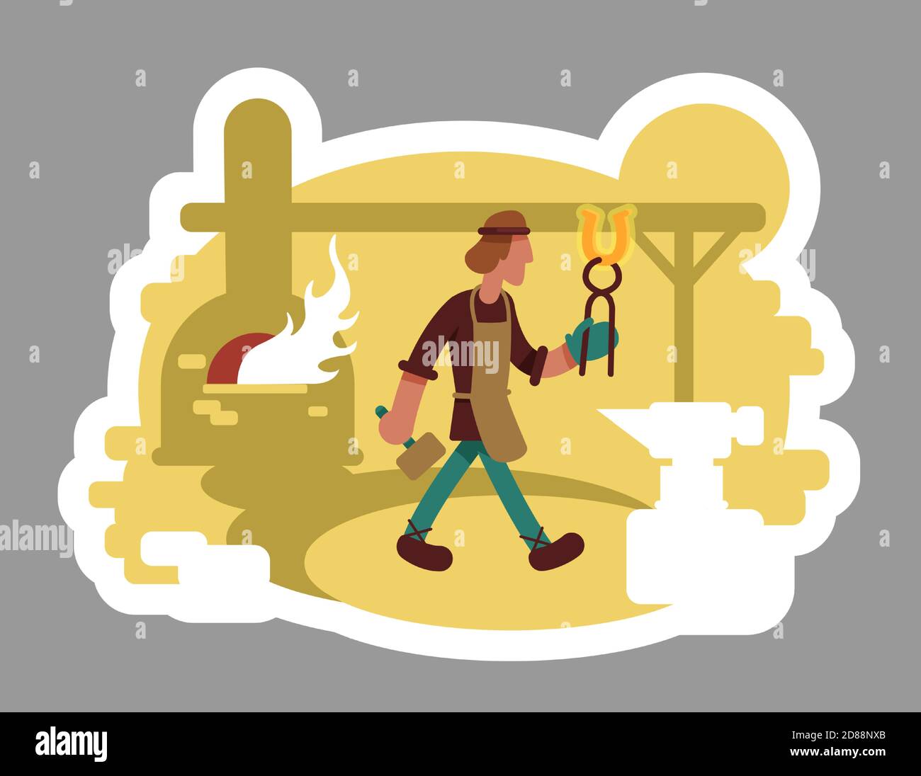 Bannière web, poster CRAFTSMAN 2D Vector Illustration de Vecteur