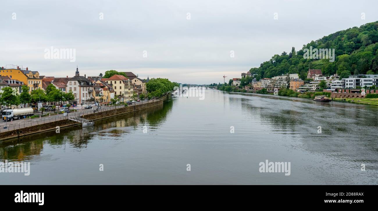 Vue sur la ville riveraine de Heidelberg en Allemagne en été Banque D'Images