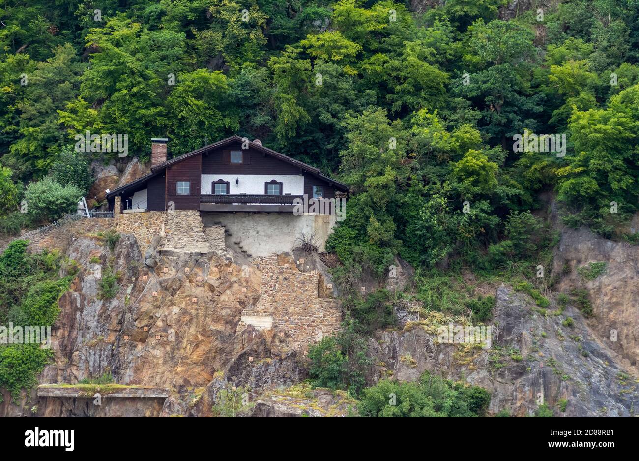 Maison sur une colline vue près de Passau en Allemagne Banque D'Images