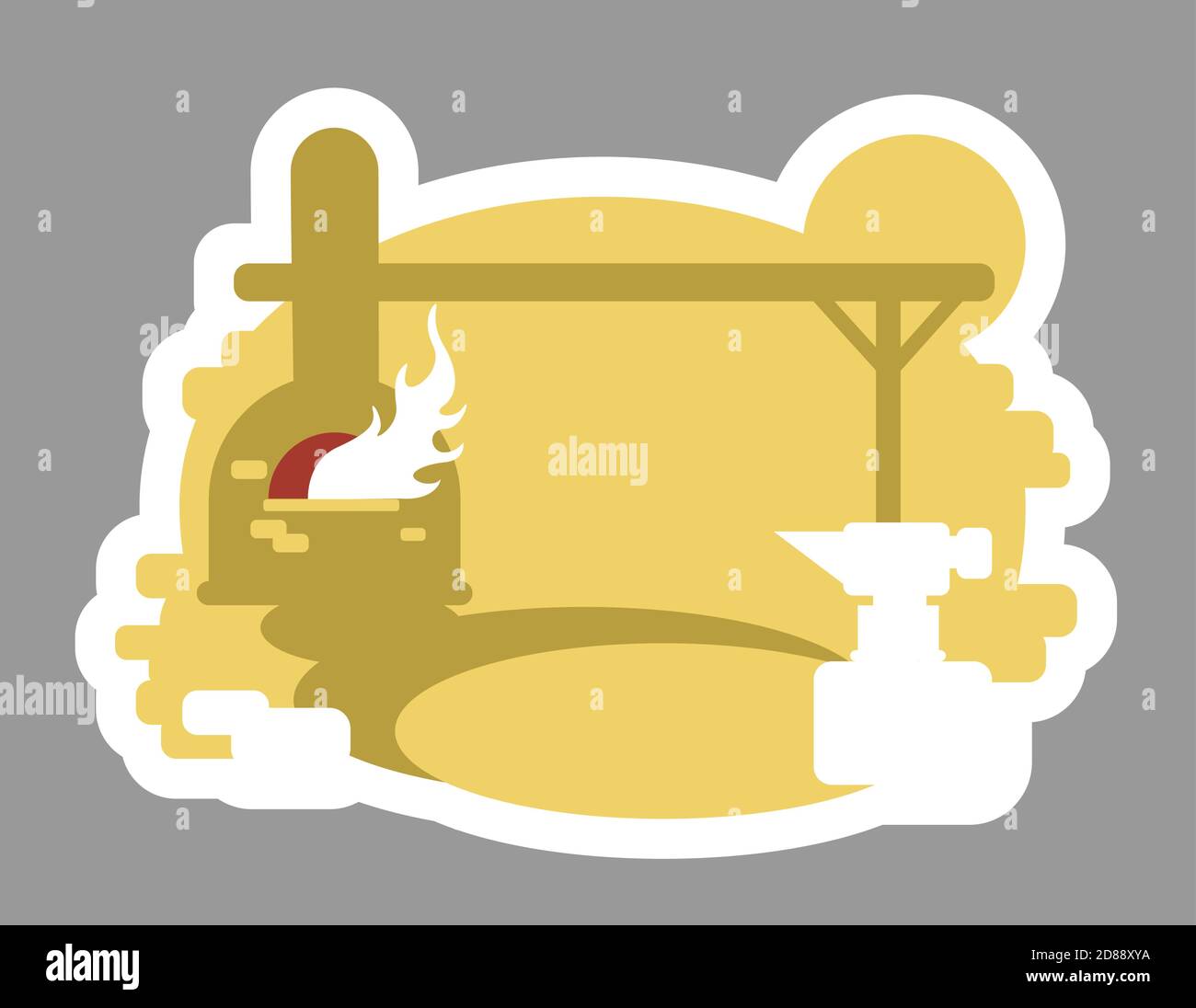 Bannière web médiévale smithy 2D Vector, poster Illustration de Vecteur